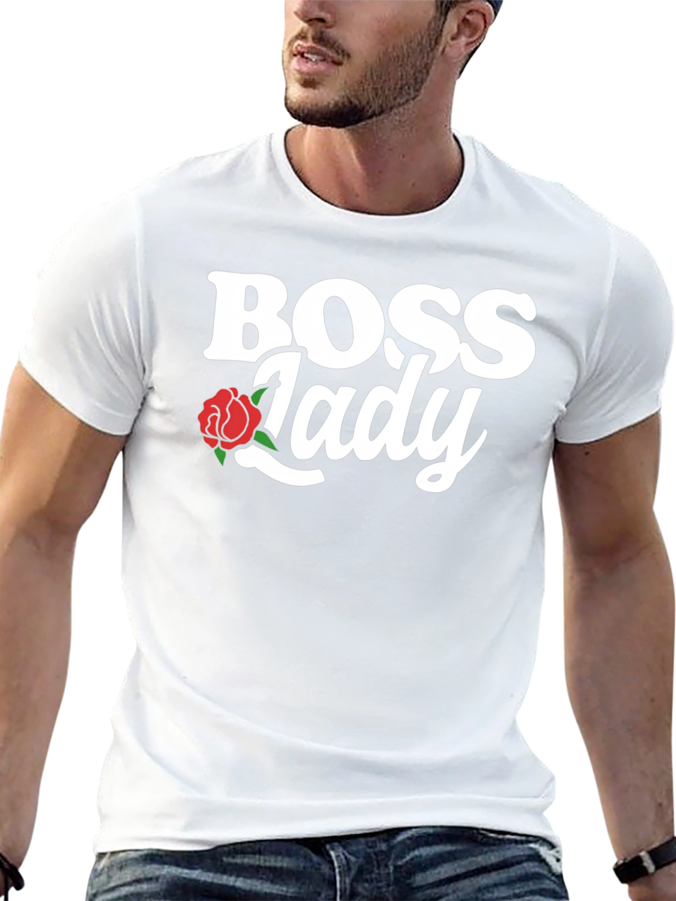 Boss Lady Graphic Tee - Trendy Rose Design