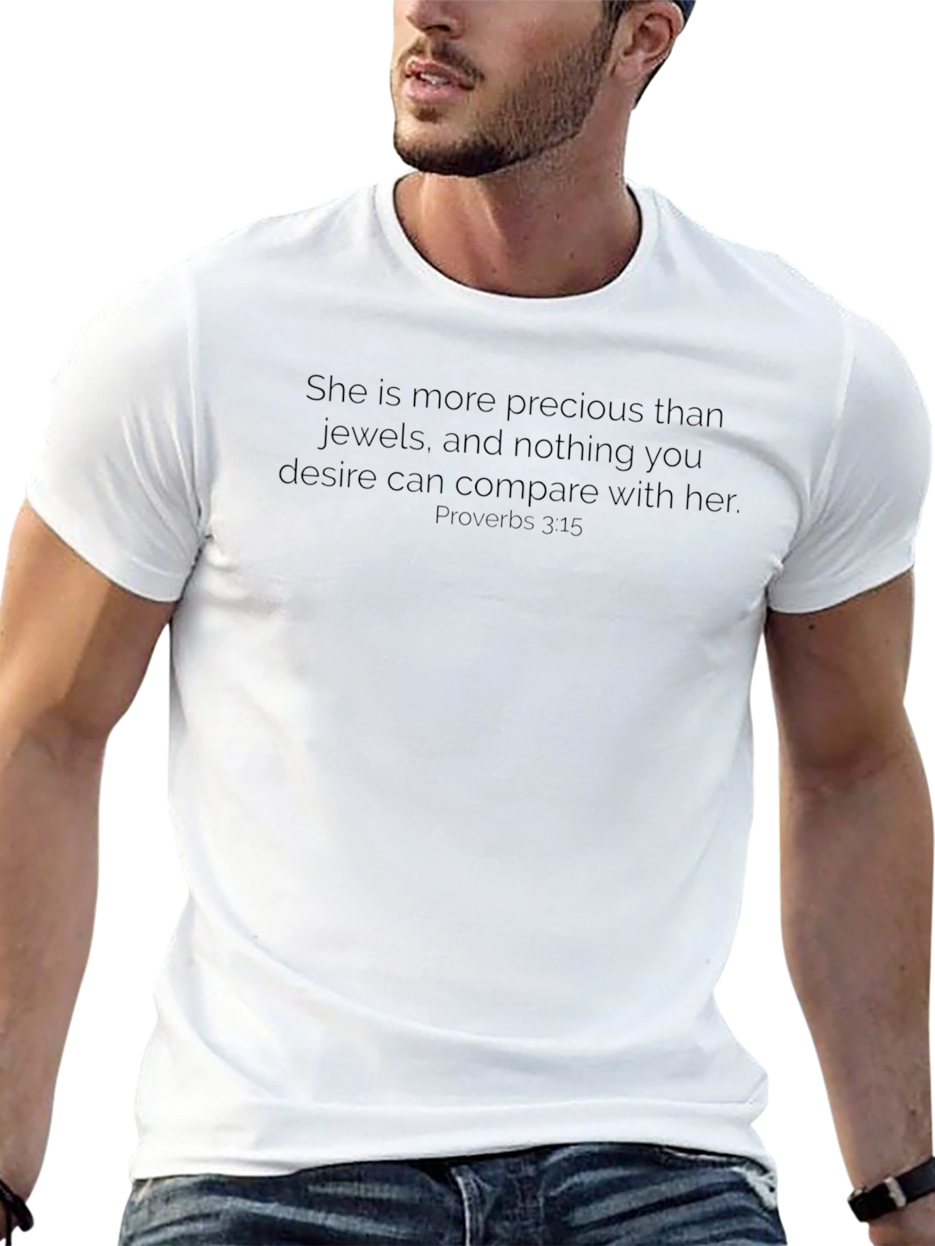 Precious Jewels Proverbs 3:15 T-Shirt | Christian Faith Graphic Tee | Bible Verse Shirt | Inspirational Gift | Free Shipping $50+