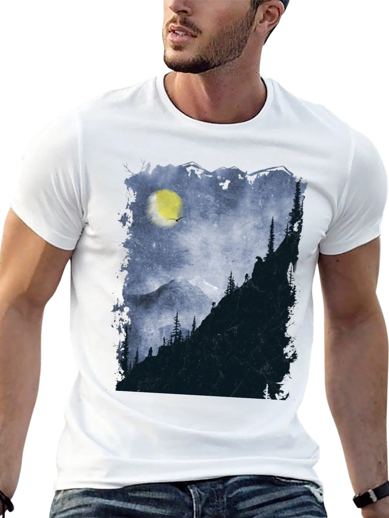 Mountain Moon Graphic Tee - Adventure Awaits