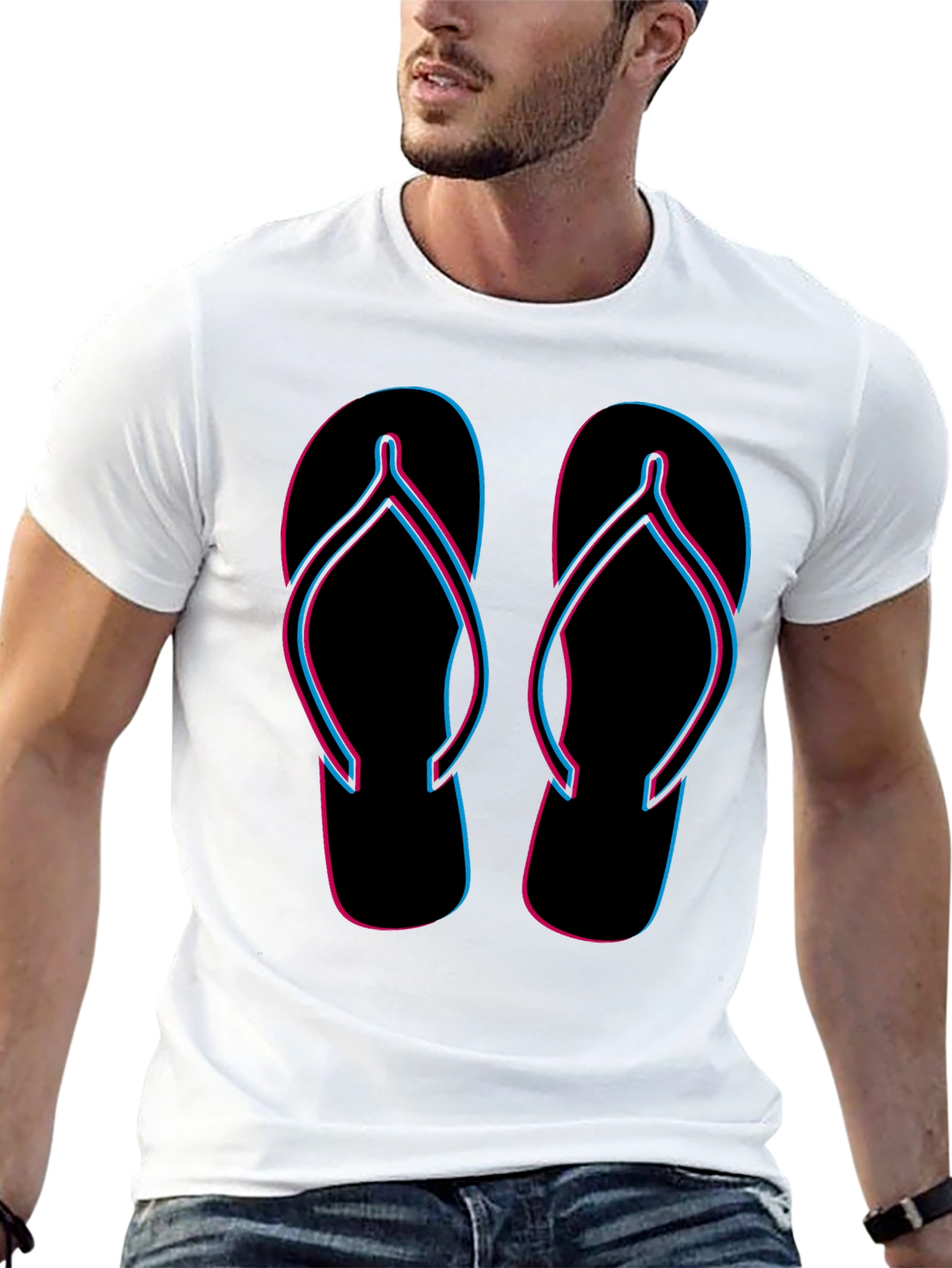 Flip Flop Graphic Tee - Retro Summer Style