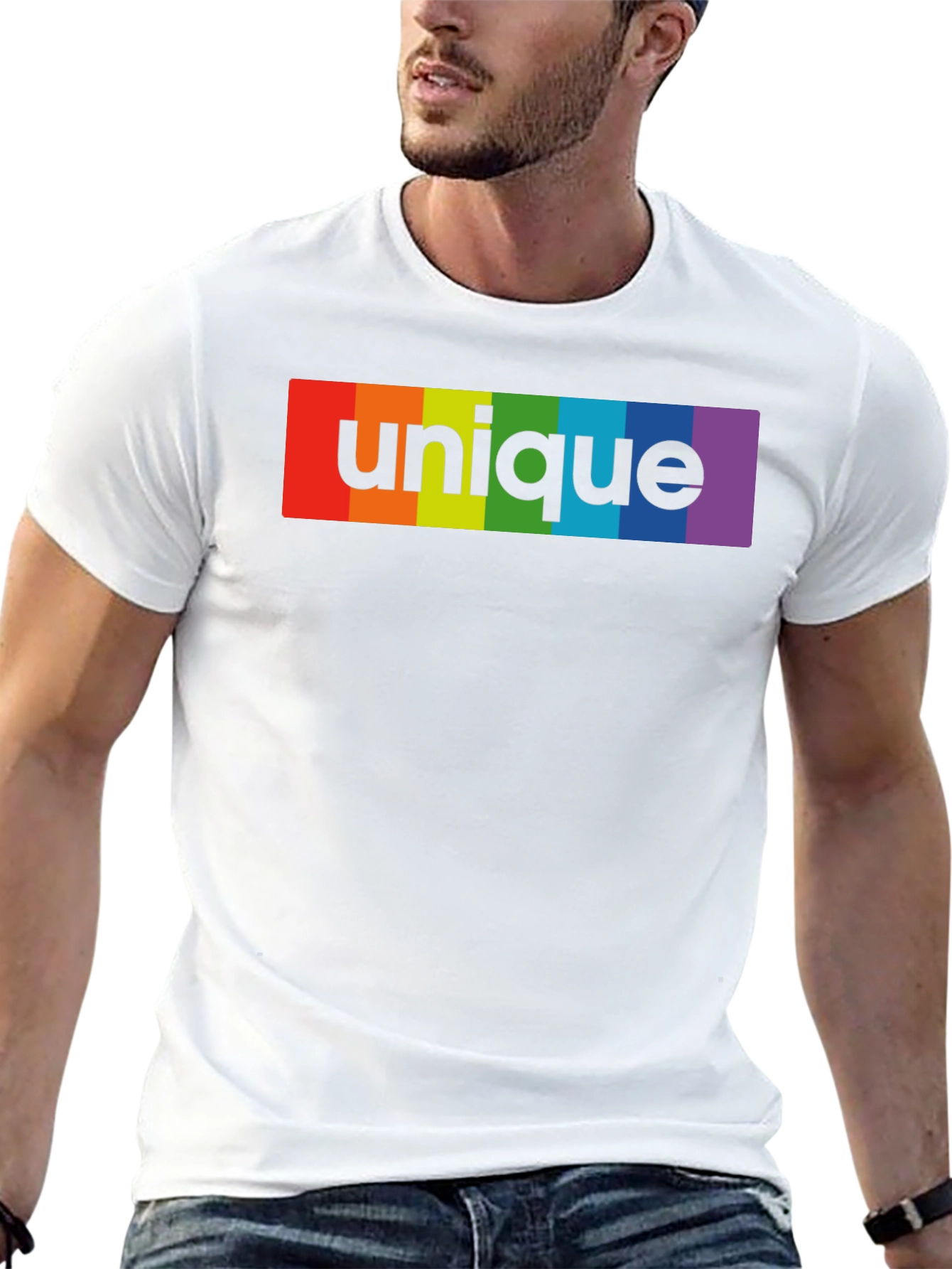 Unique Rainbow Graphic Black T-Shirt