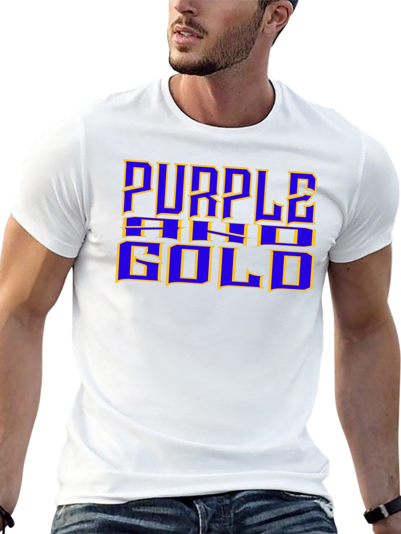 Purple and Gold Graphic Tee