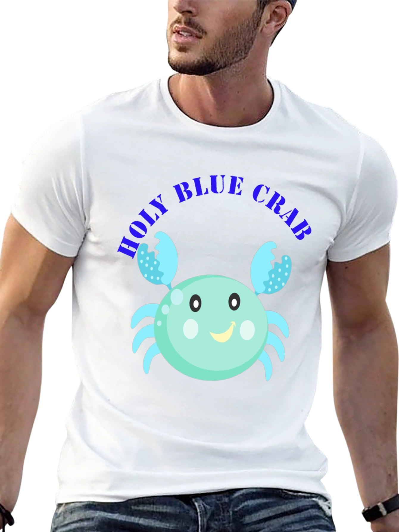 Holy Blue Crab Graphic Tee - Unisex Black T-Shirt