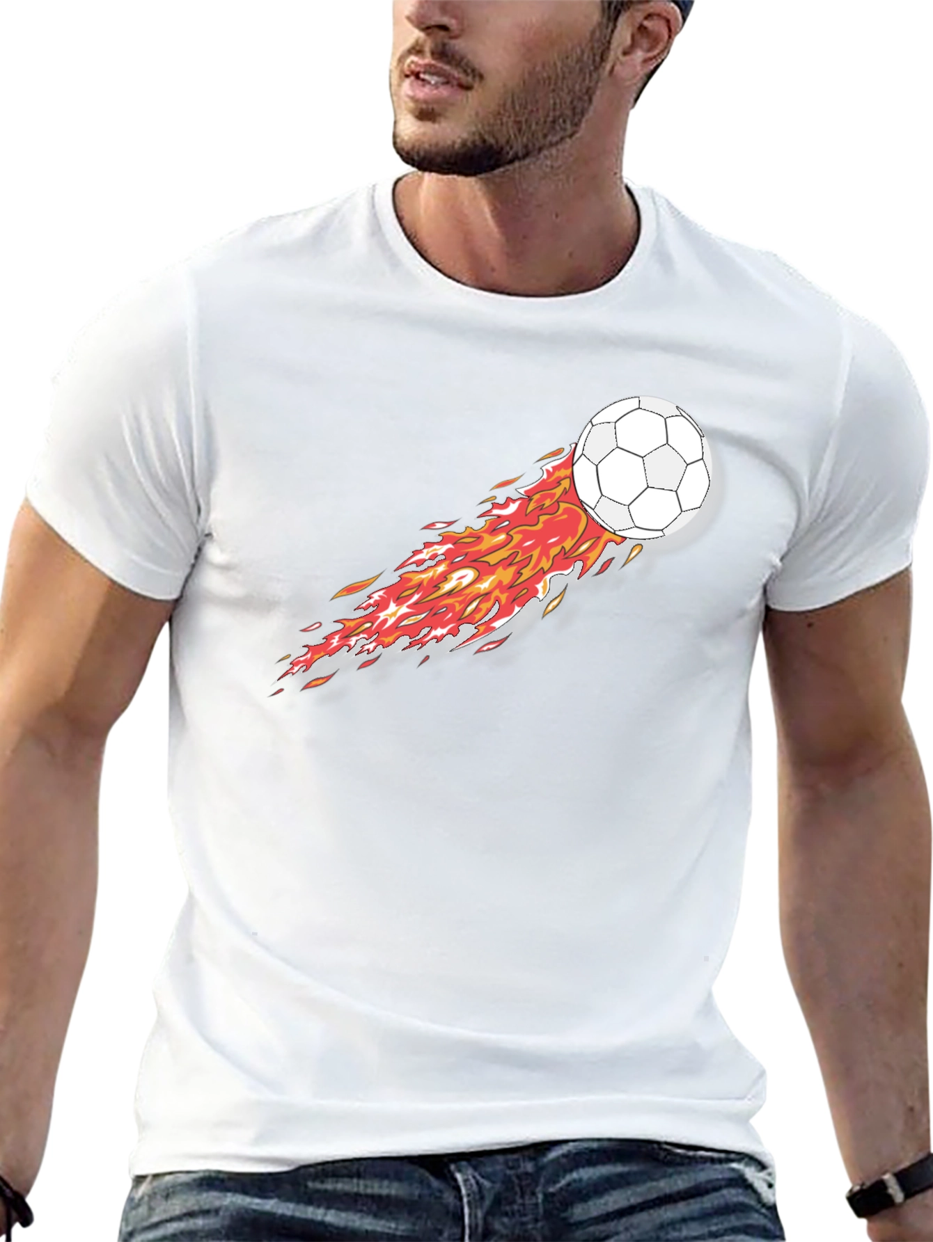 Flaming Soccer Ball Graphic Tee