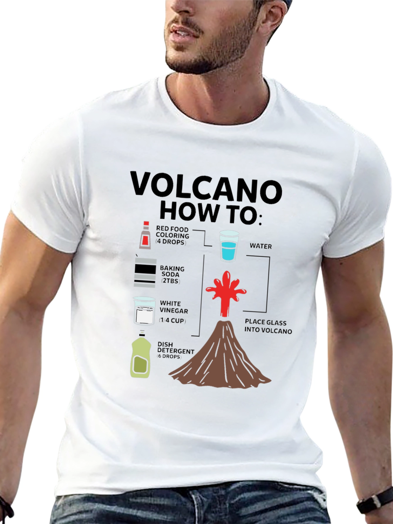 Volcano How-To T-Shirt Science Experiment Tee