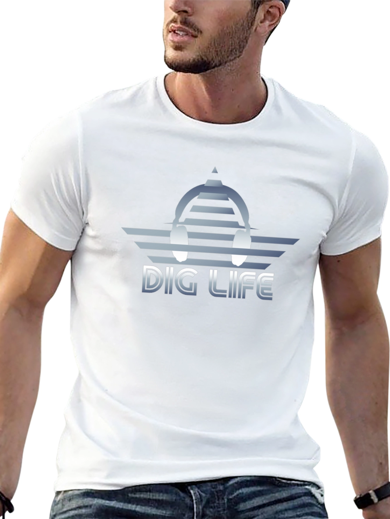 Dig Life Headphones T-Shirt - Cool Graphic Tee