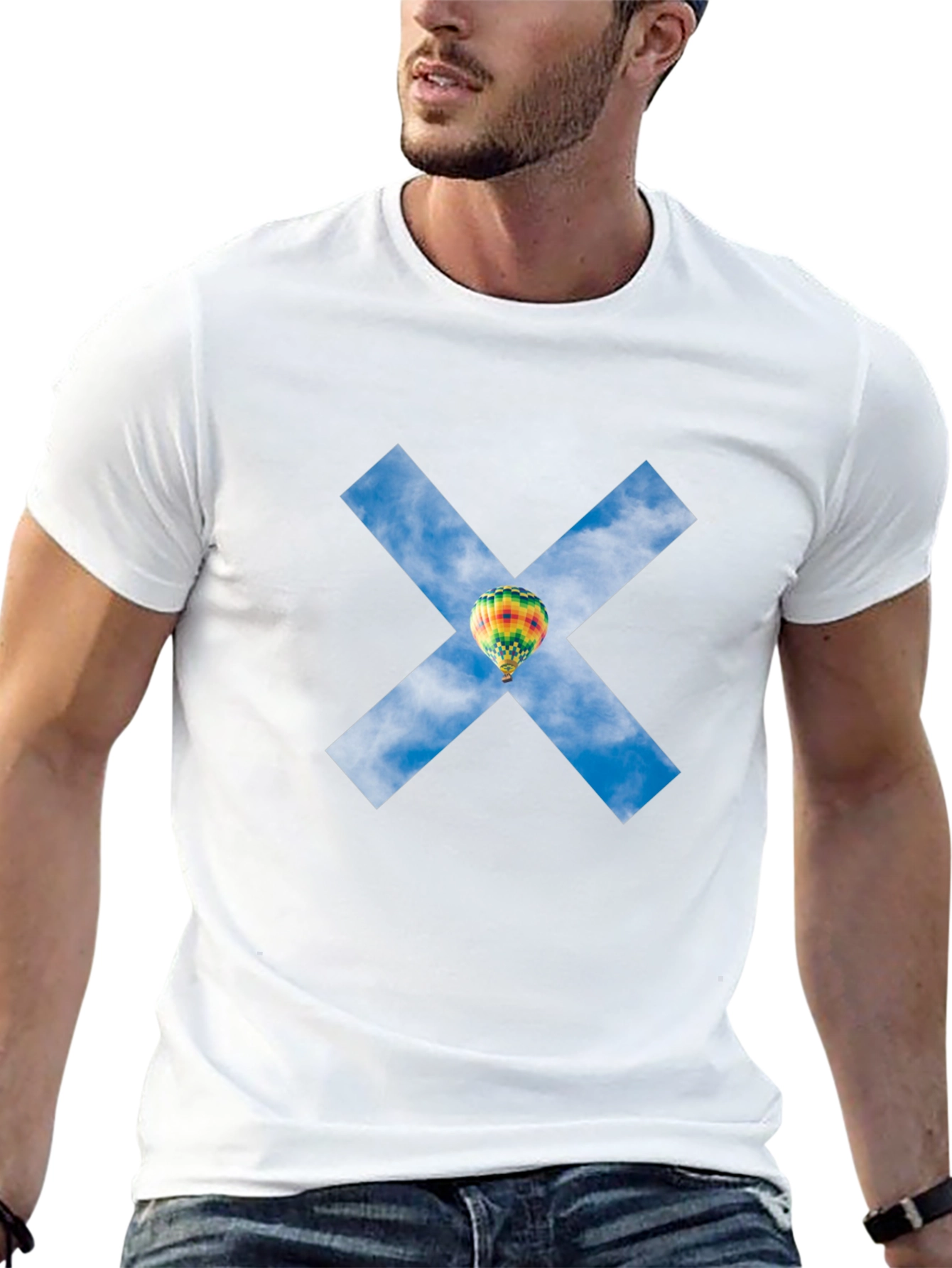 Sky Balloon X Graphic Tee - Black Cotton Blend