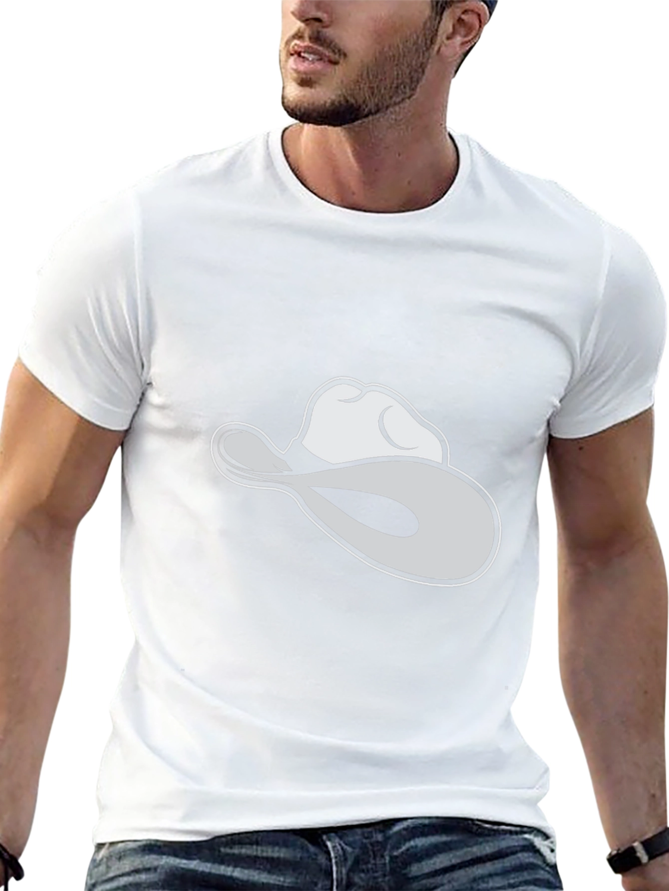 Black Cowboy Hat T-Shirt: Casual Graphic Tee