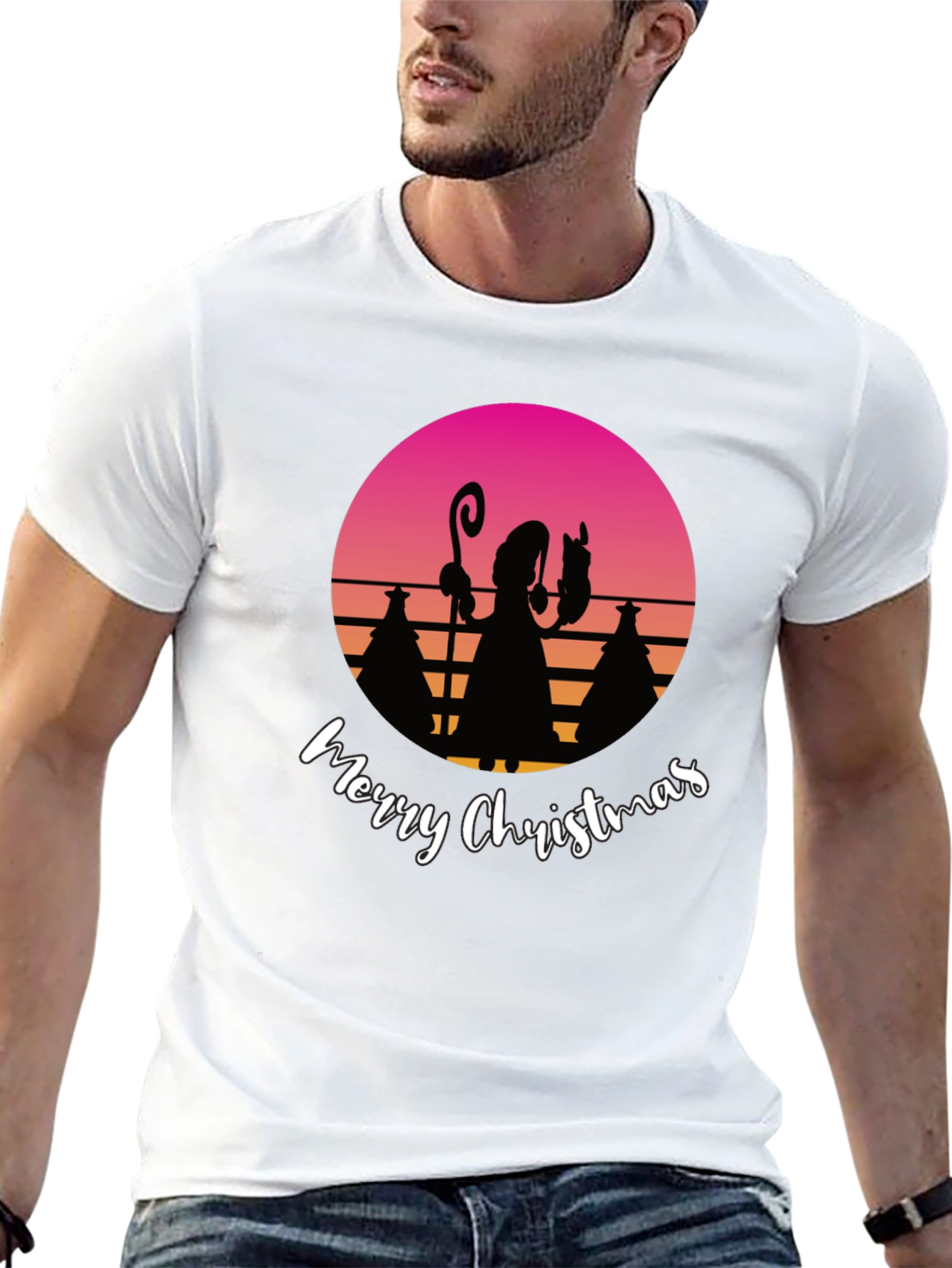 Retro Christmas Silhouette T-Shirt