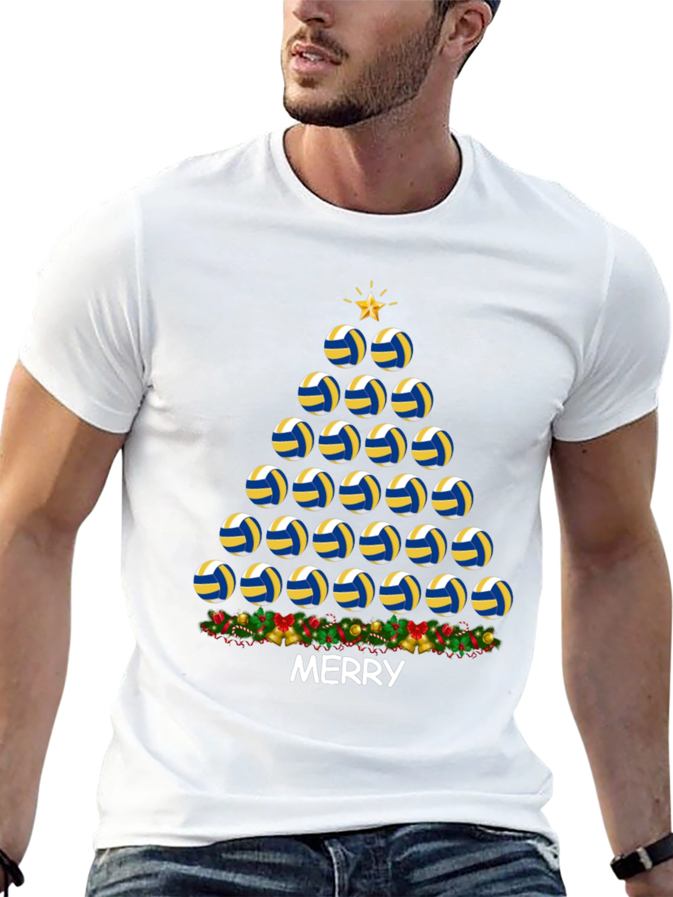 Volleyball Christmas Tree T-Shirt
