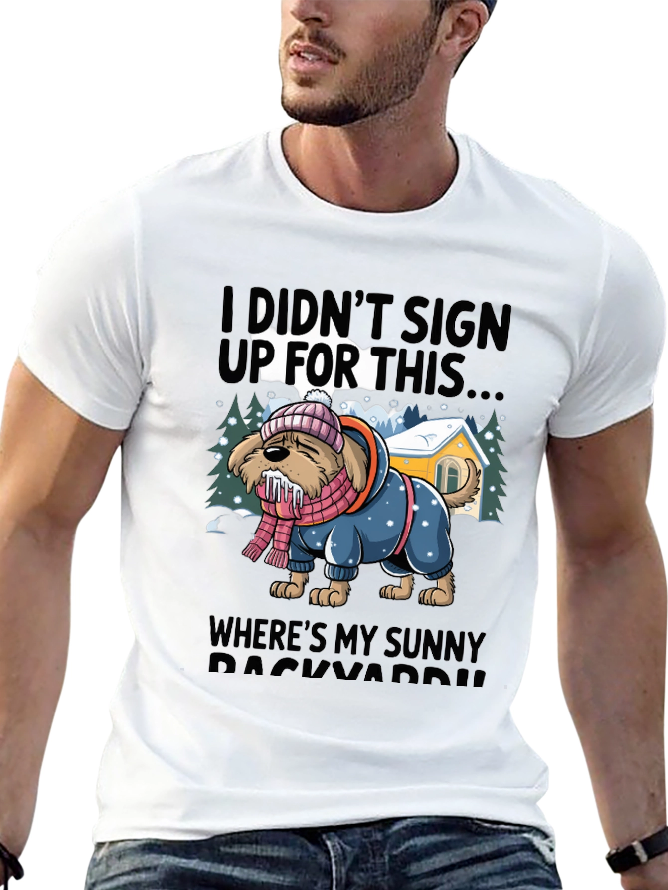 Funny Dog Winter Blues T-Shirt