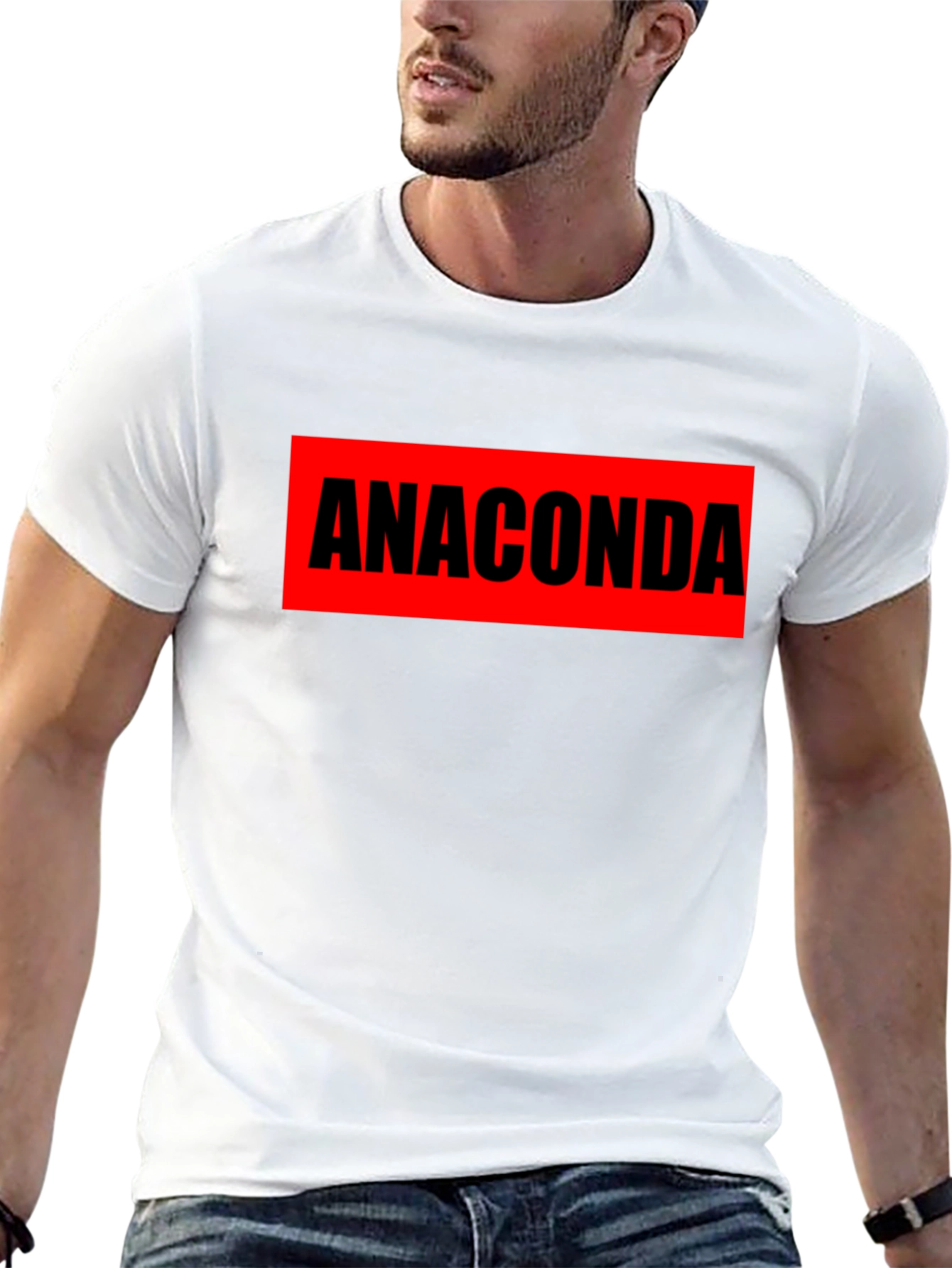 Anaconda Graphic T-Shirt - Bold Red & Black Design