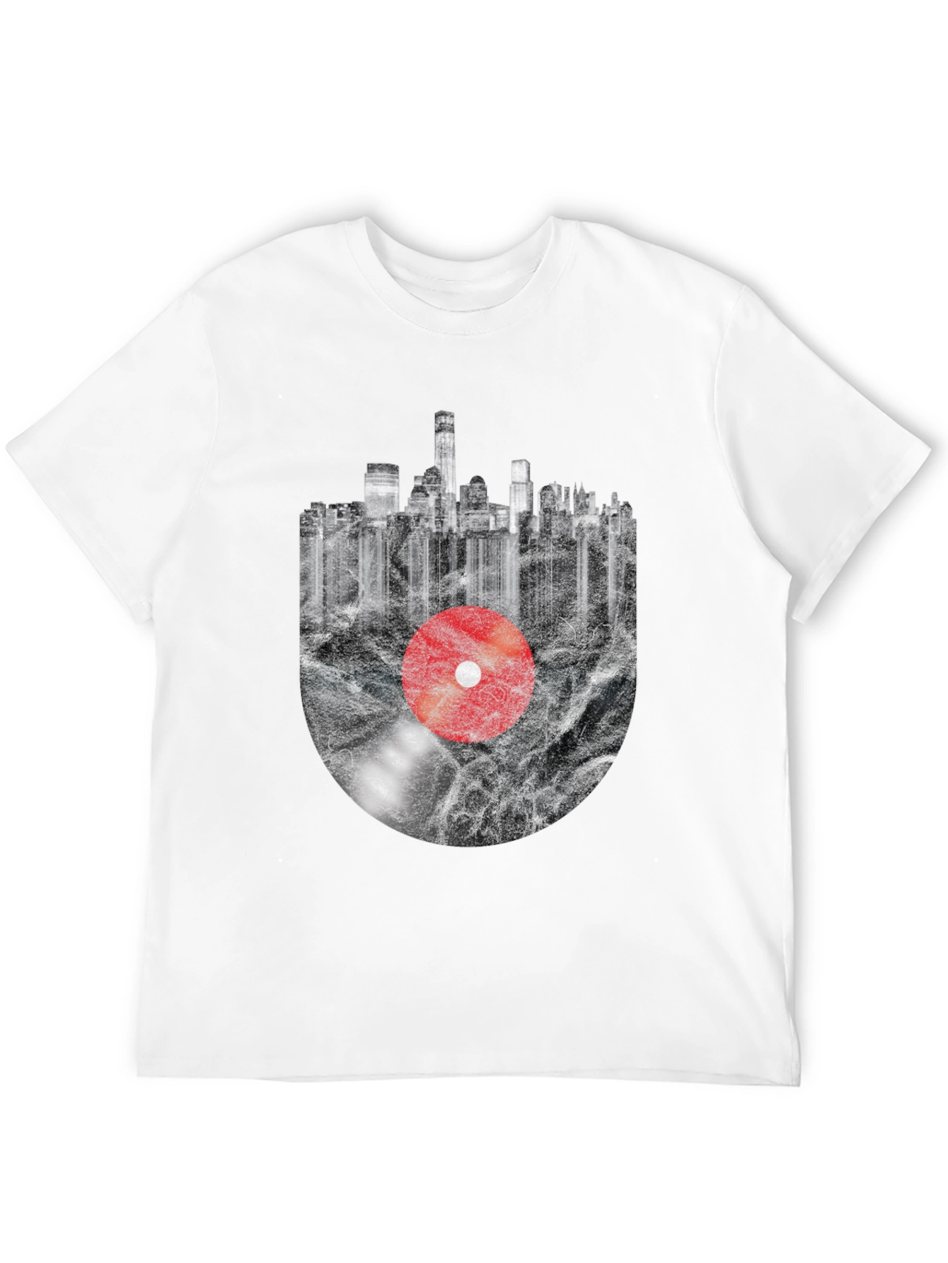 Urban Vinyl T-Shirt - Music Cityscape Tee