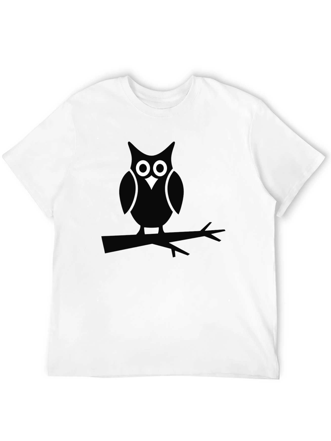 Owl on Branch Black Graphic Tee