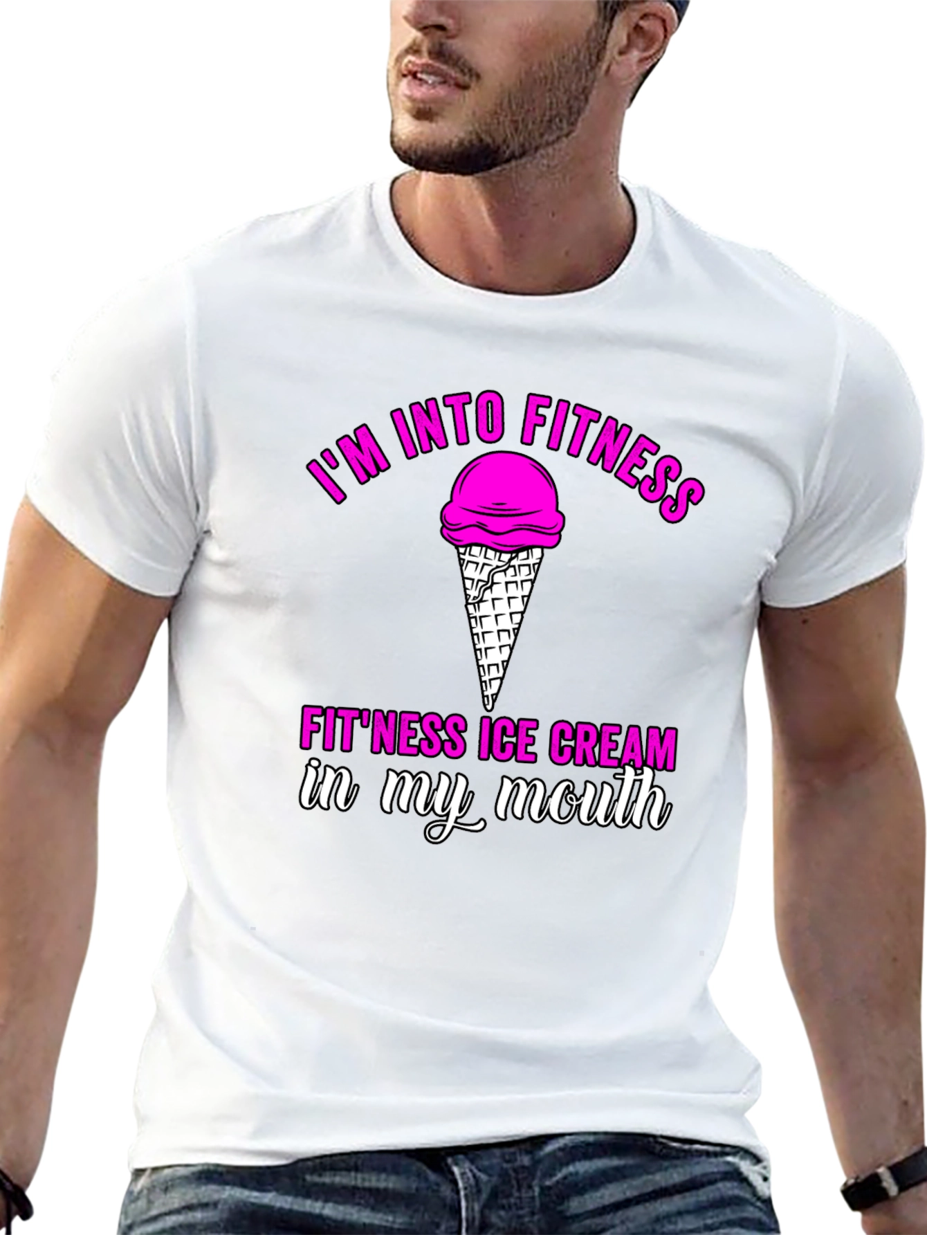 Fitness Ice Cream T-Shirt Gym Humor Tee
