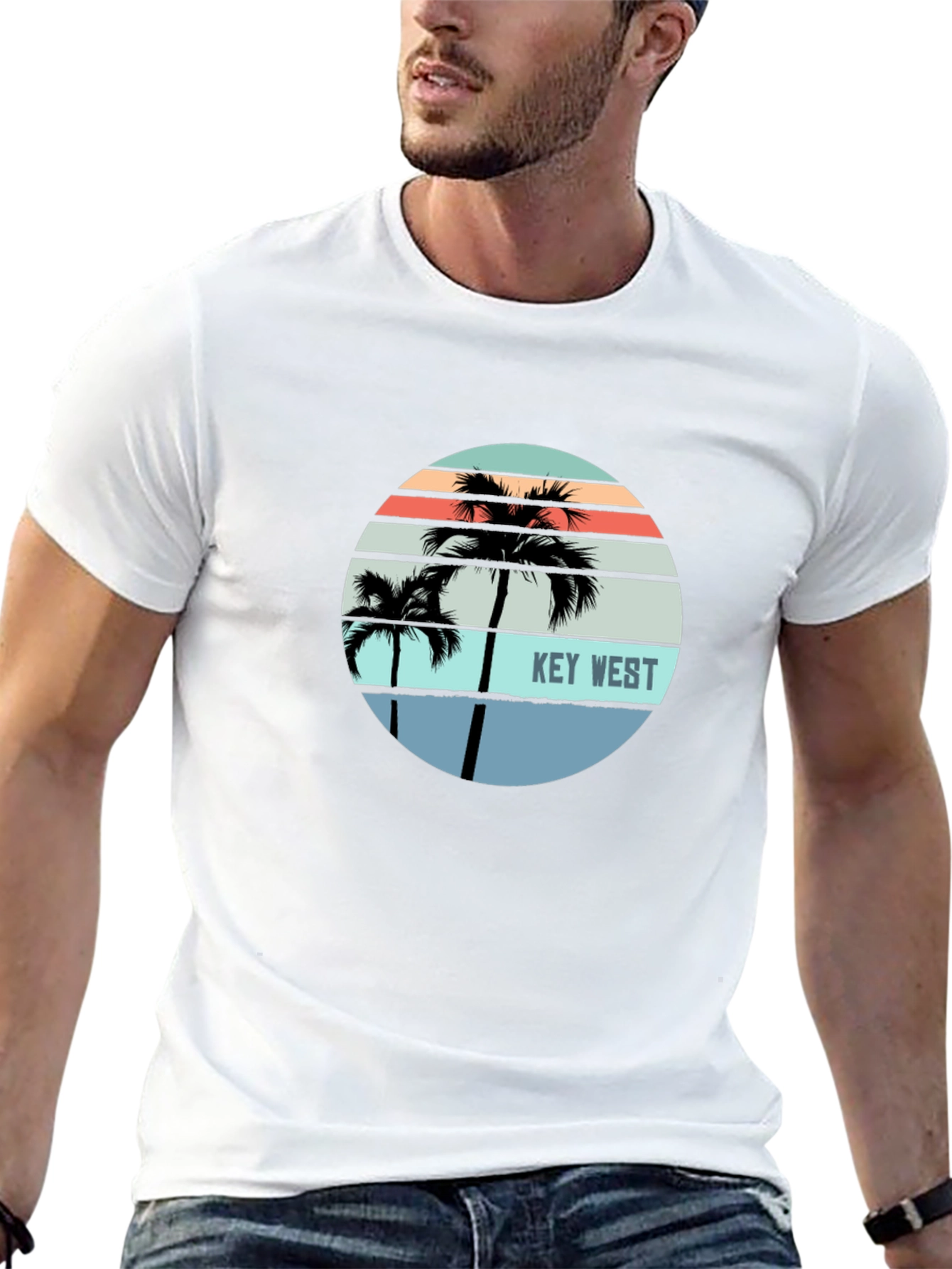 Key West Palm Tree Graphic Tee - Island Style