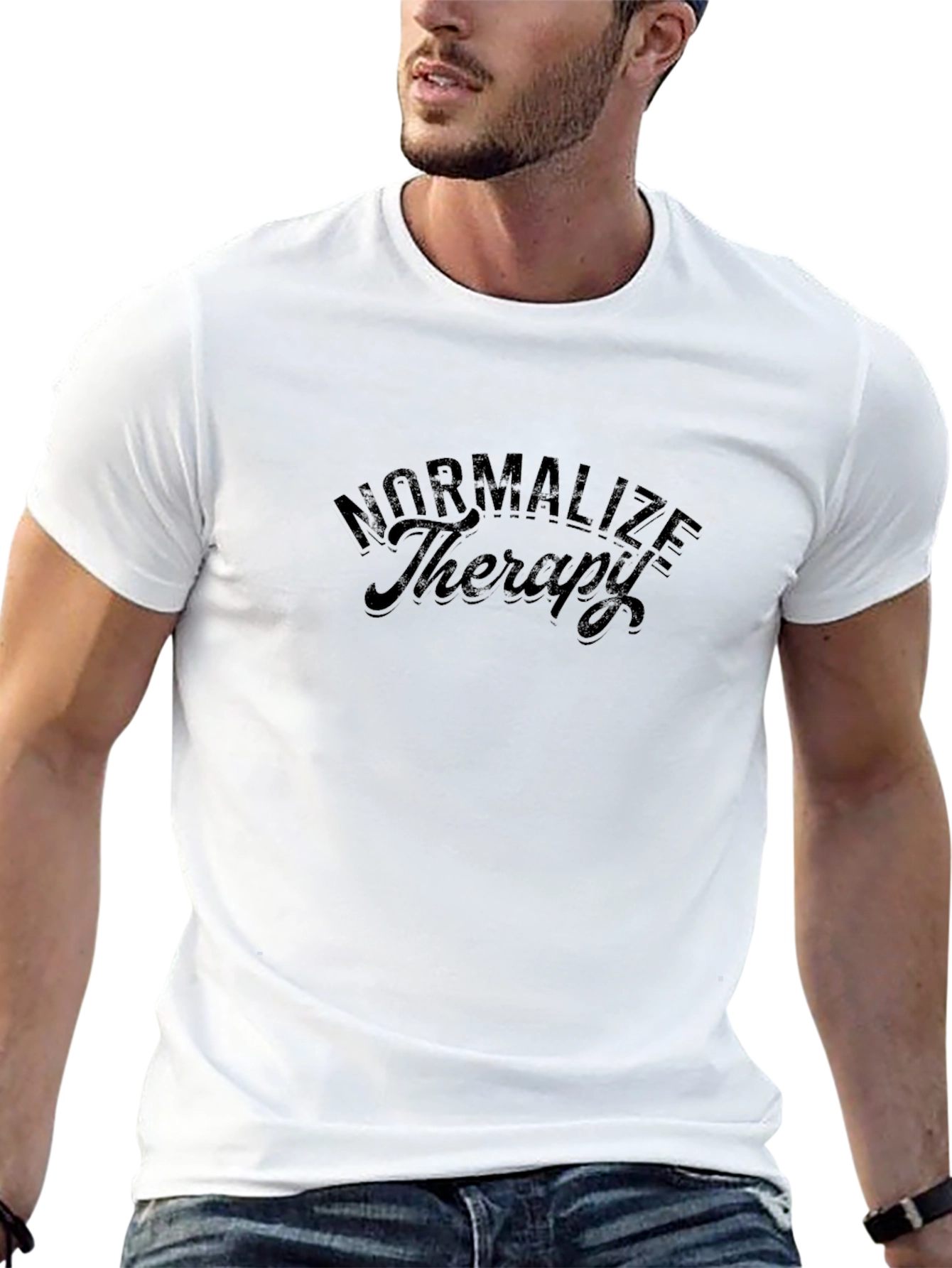 Normalize Therapy Black Graphic Tee