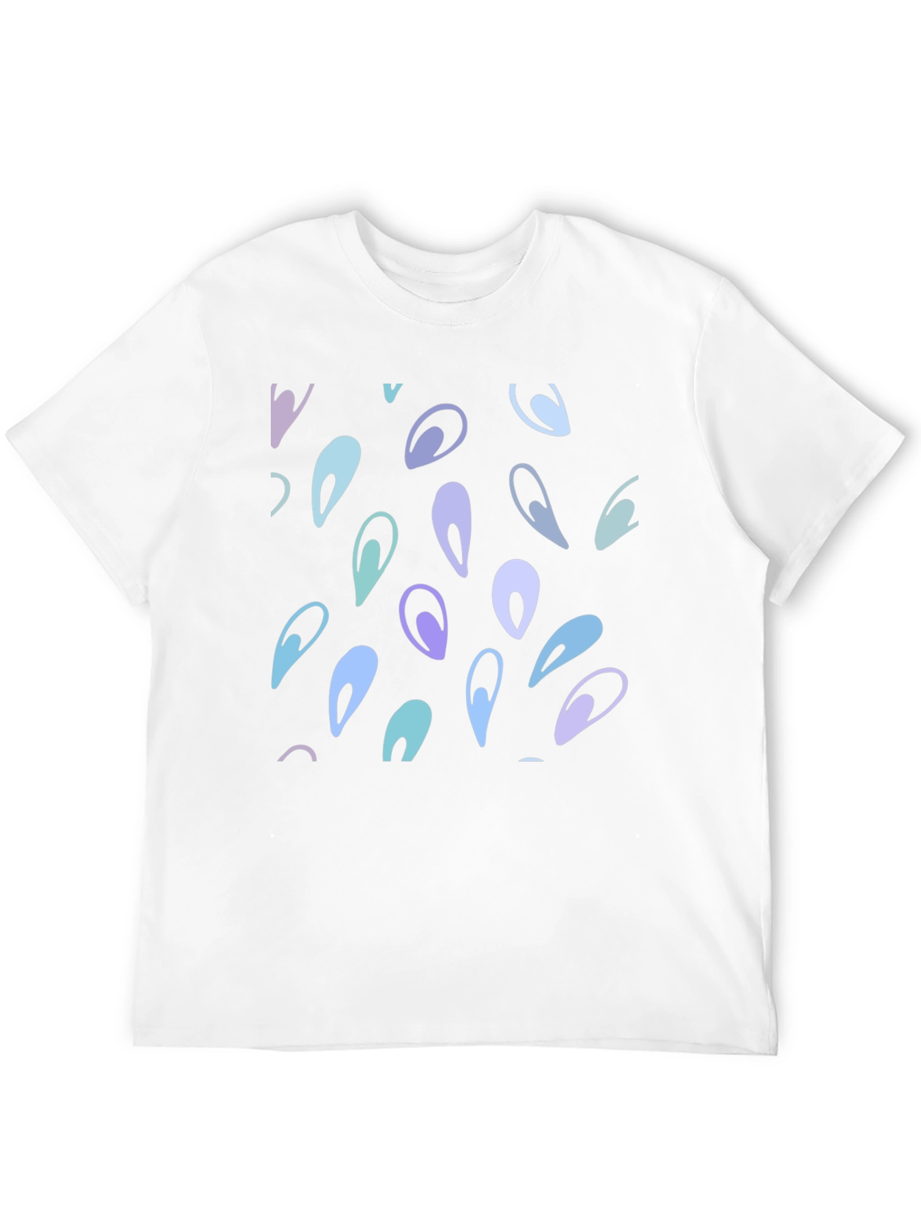 Abstract Teardrop Pattern Black T-Shirt