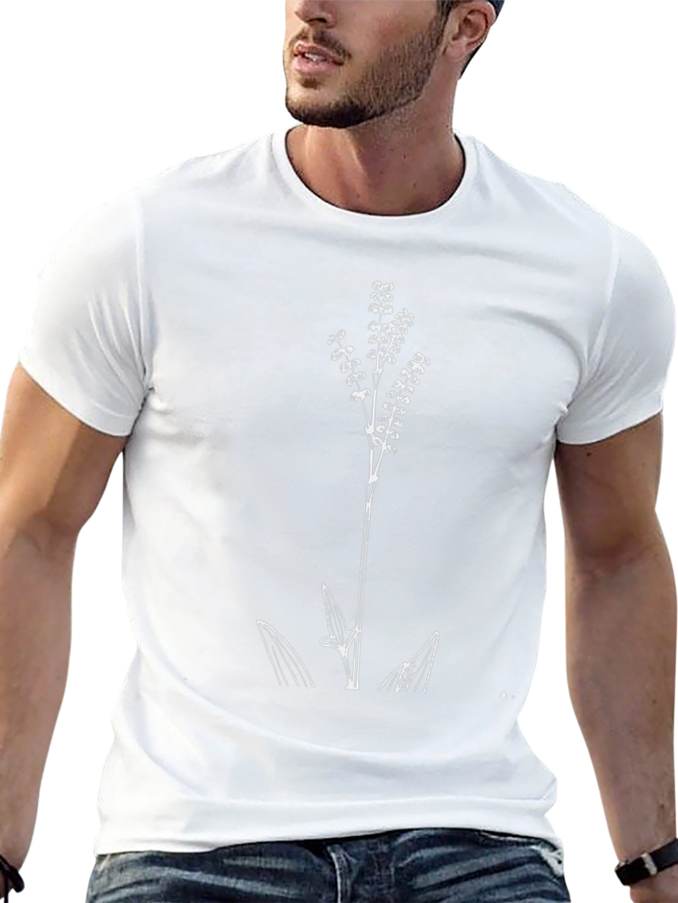 Botanical Print Black T-Shirt