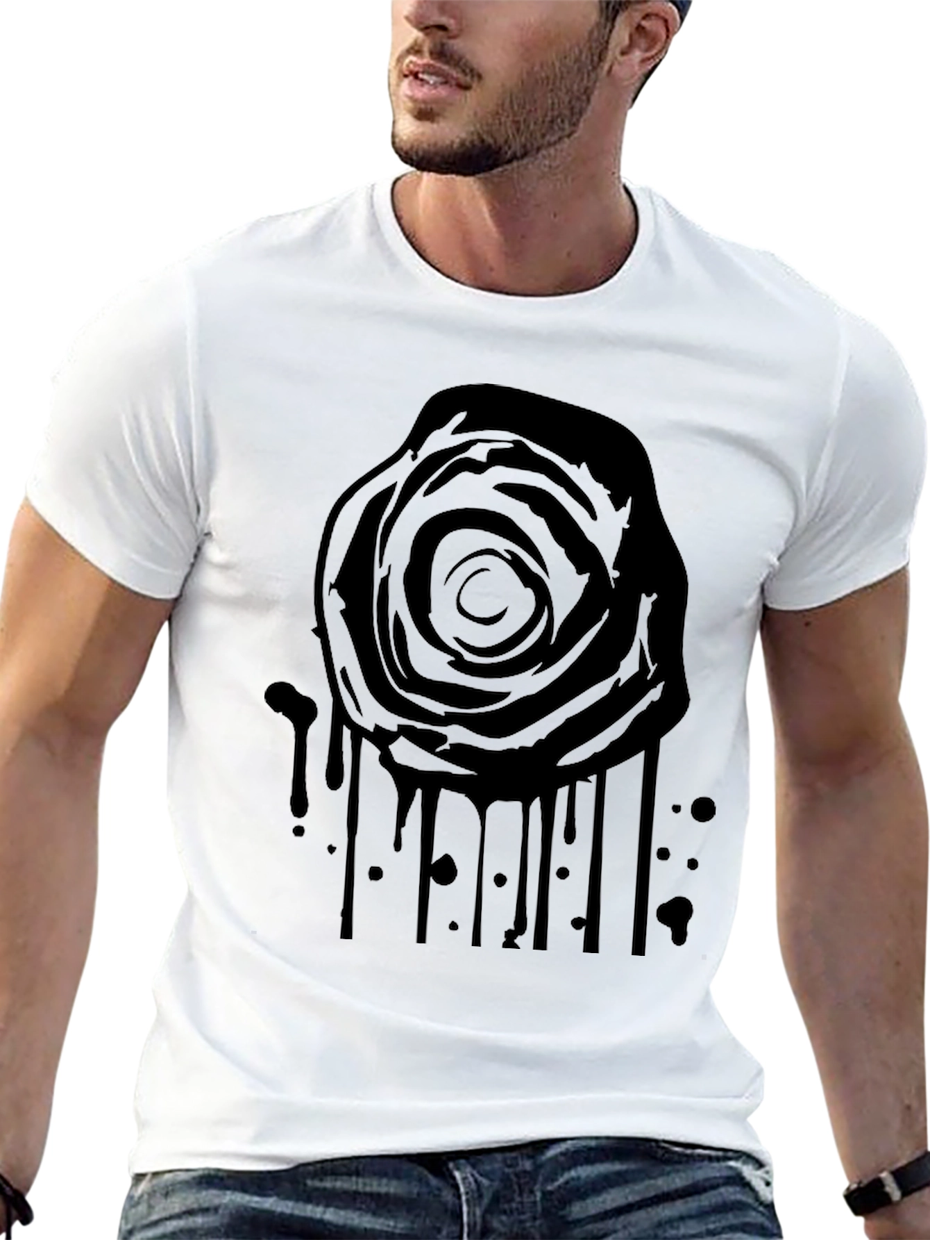 Black Rose Drip Graphic Tee