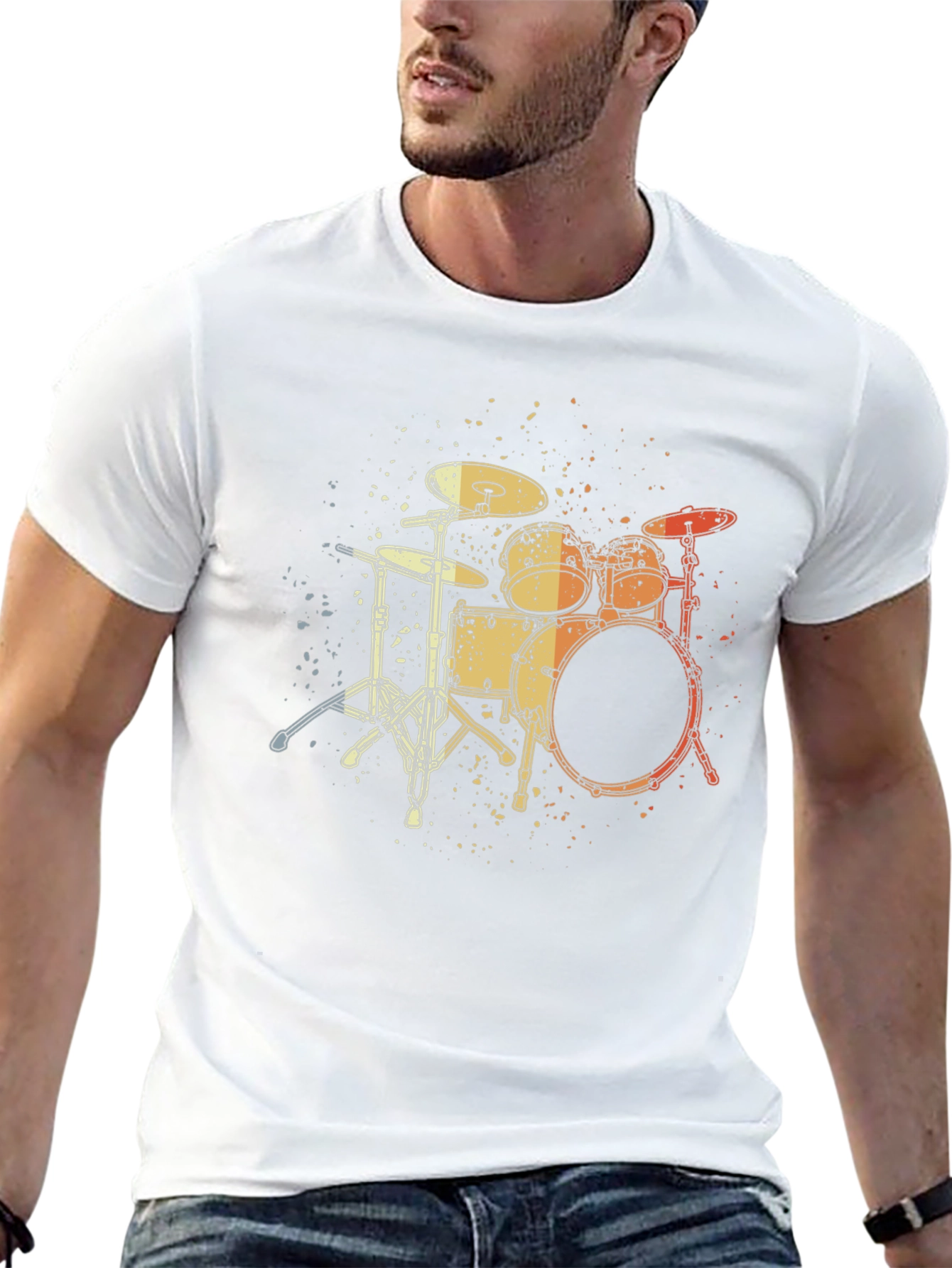 Drum Set Graphic Tee - Musician Style