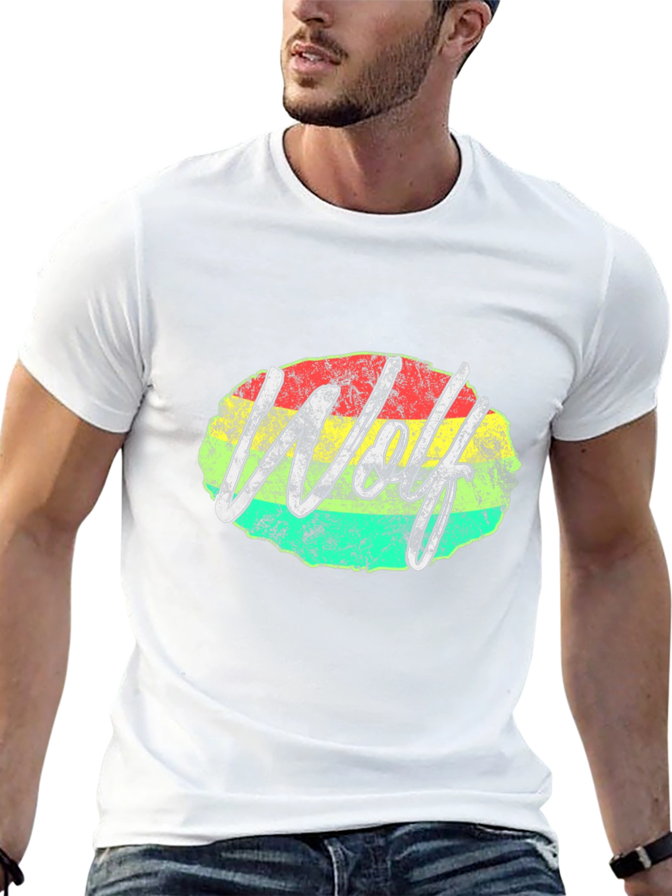 Wolf Rasta Graphic Tee - Mens Black T-Shirt