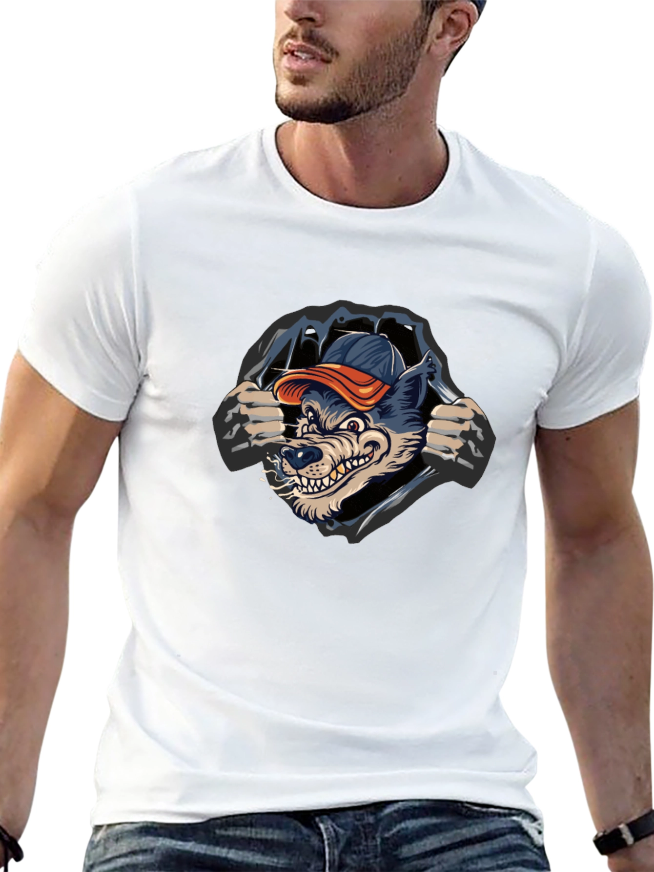 Cool Wolf Graphic Black T-Shirt