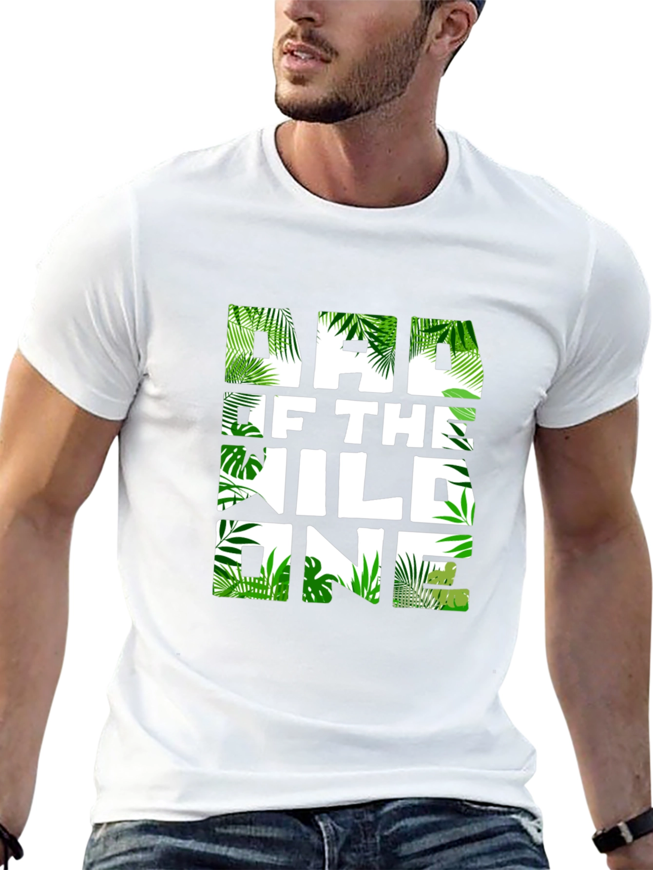 Dad of the Wild One Jungle Print T-Shirt