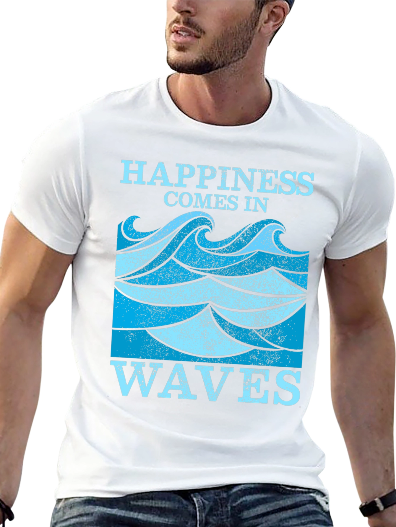 Happiness Comes in Waves Graphic Tee
