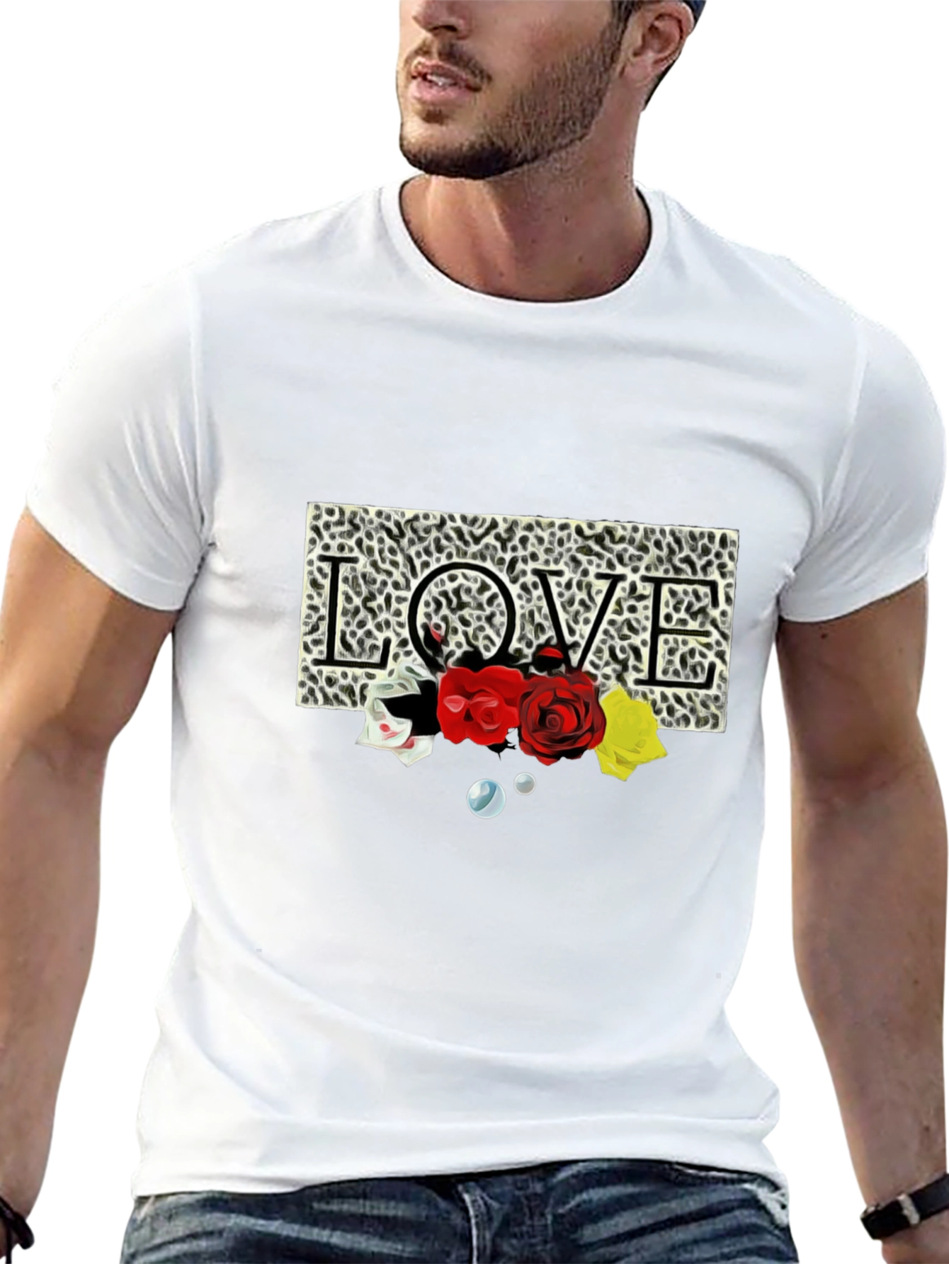 Leopard Love Roses Graphic T-Shirt