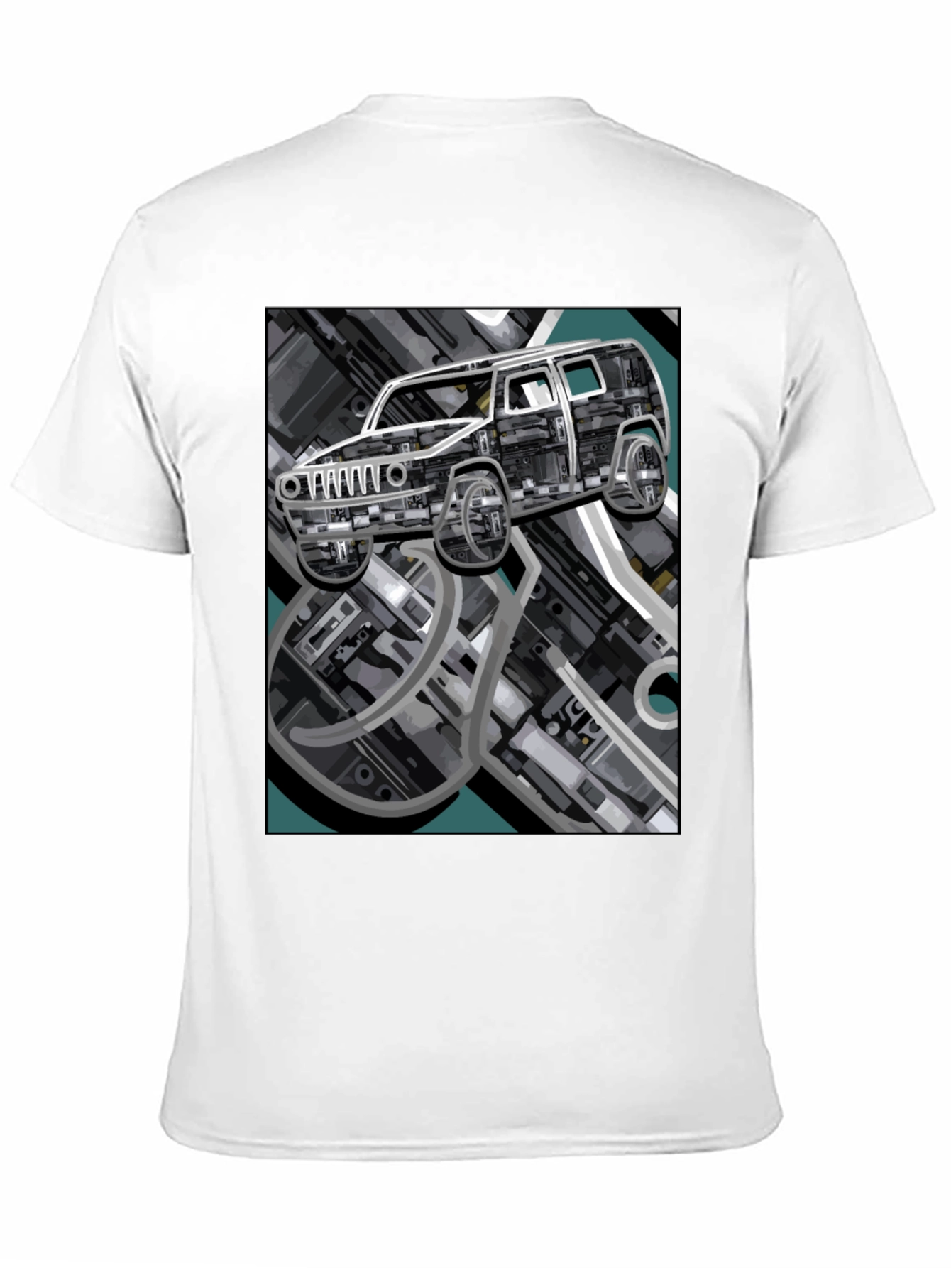 Abstract Car Graphic Black Tee