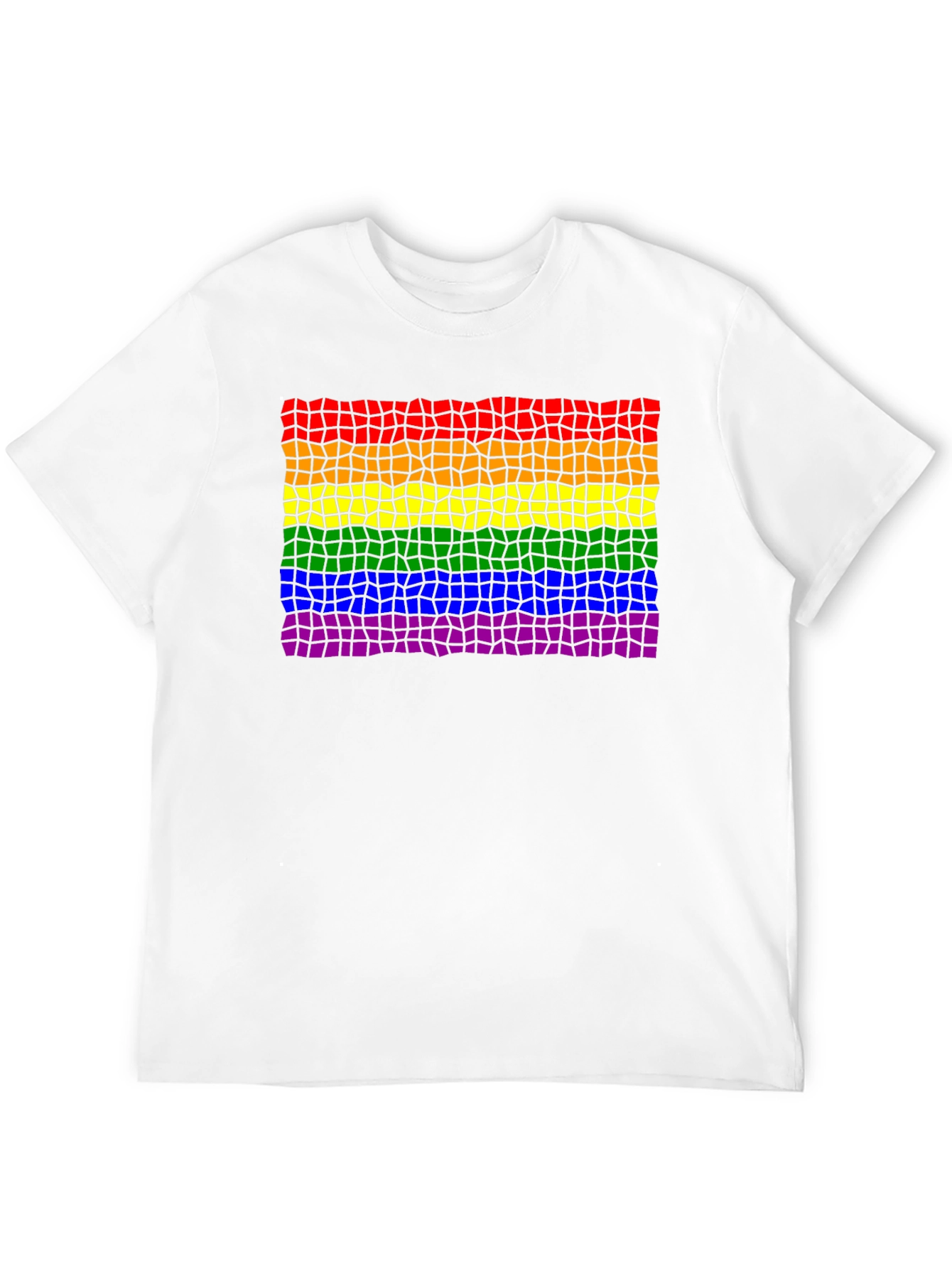 Pride Mosaic Tee - Black Cotton LGBTQ+ Shirt