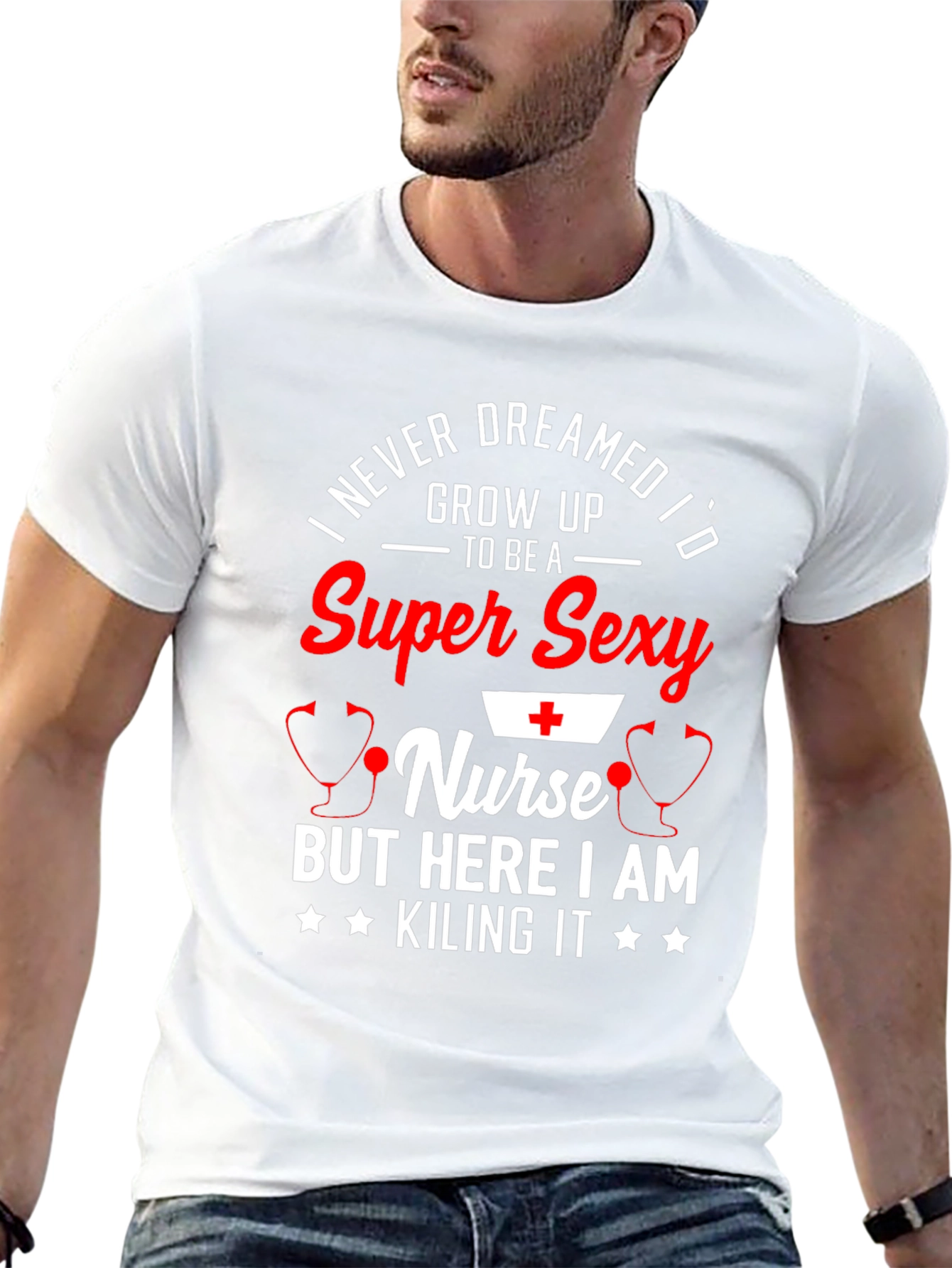 Super Sexy Nurse Graphic Print T-Shirt