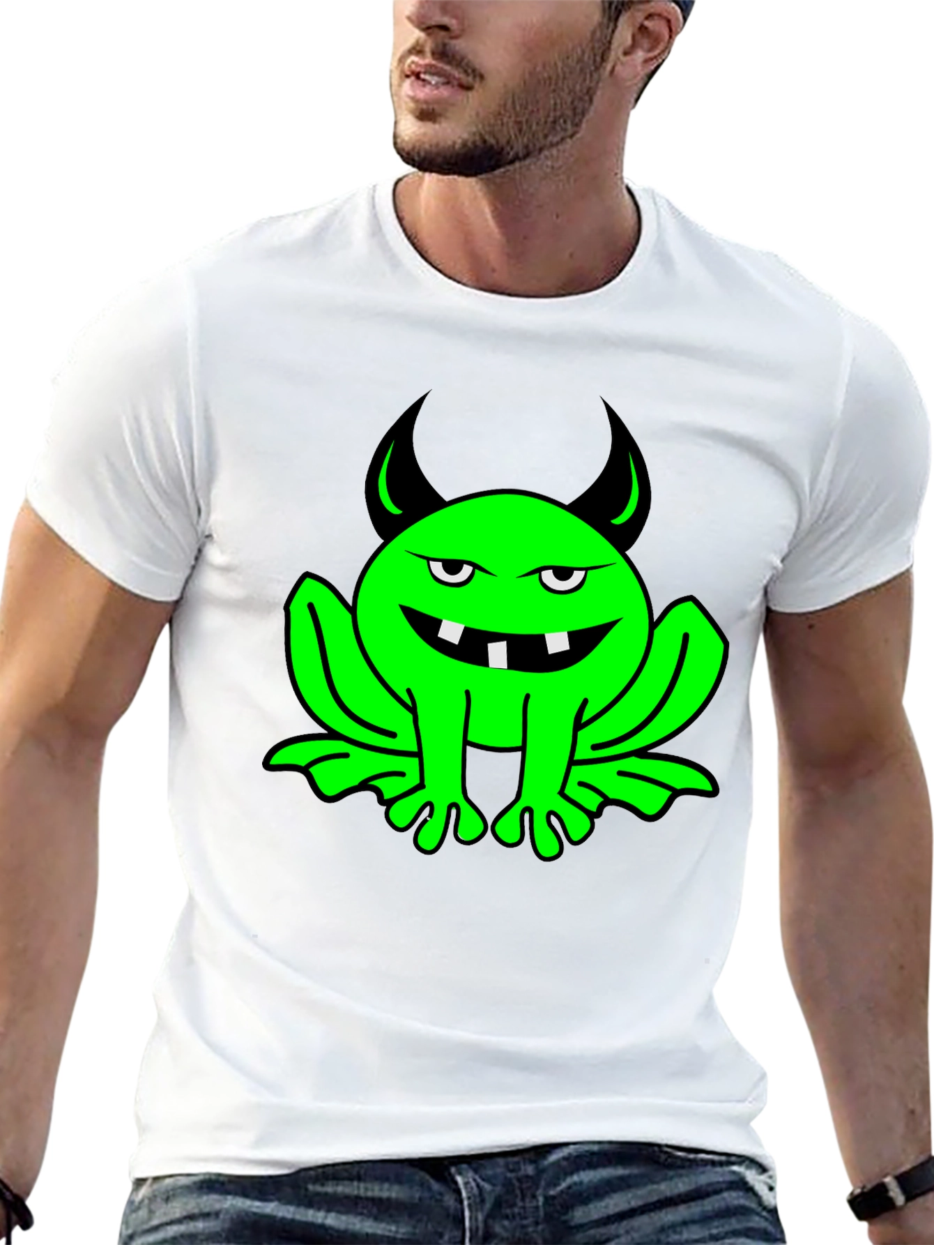 Devil Frog Graphic T-Shirt - Black