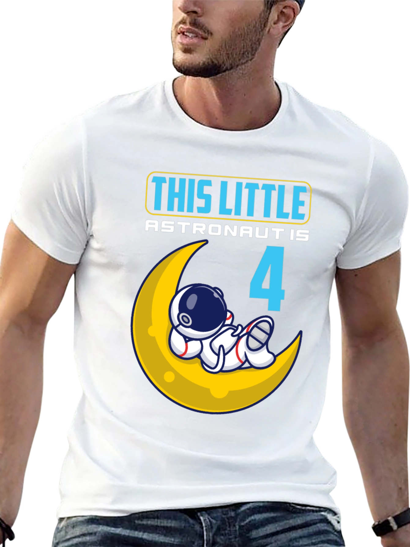 Astronaut Birthday T-Shirt - This Little Astronaut is 4