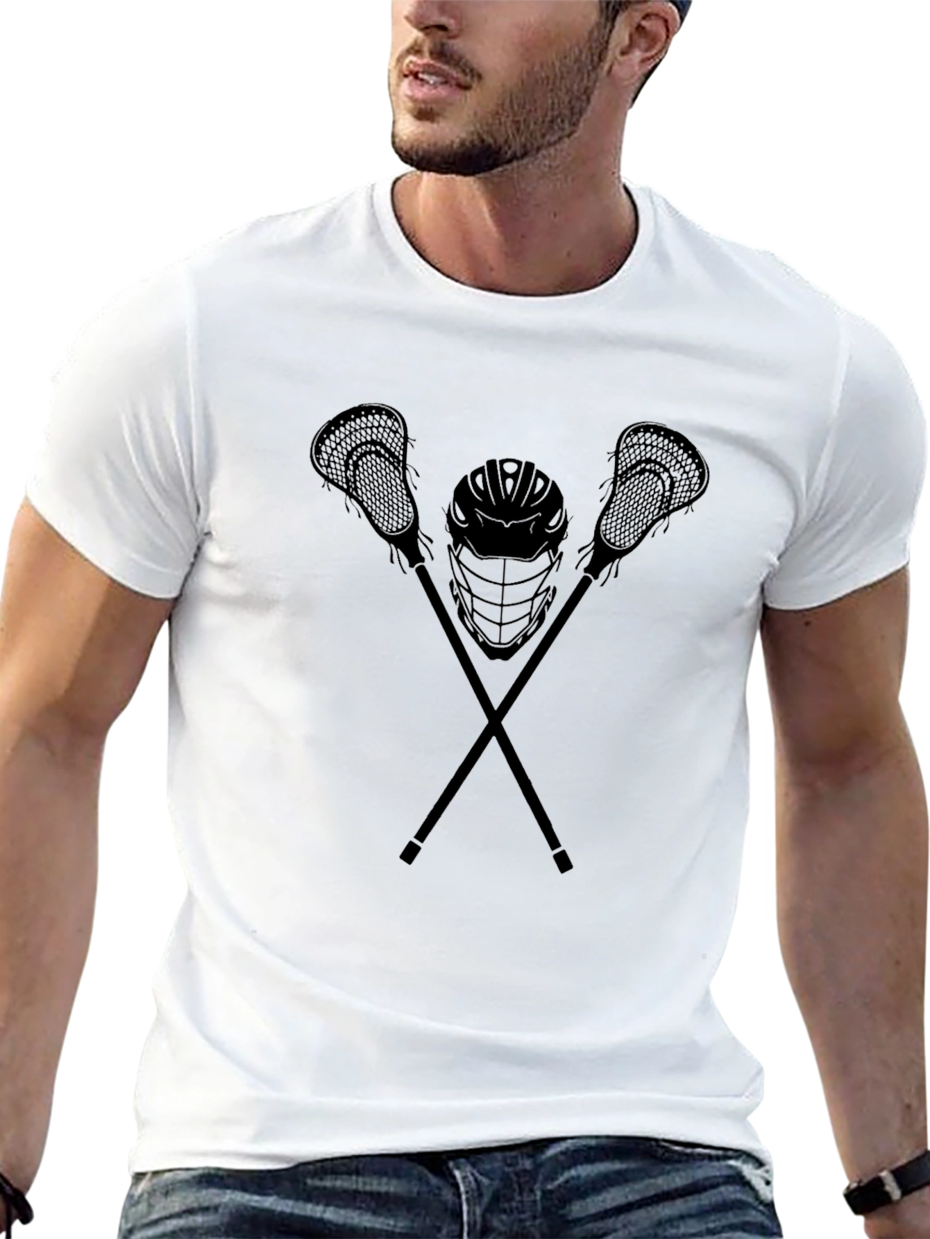 Lacrosse Helmet & Sticks Graphic Tee