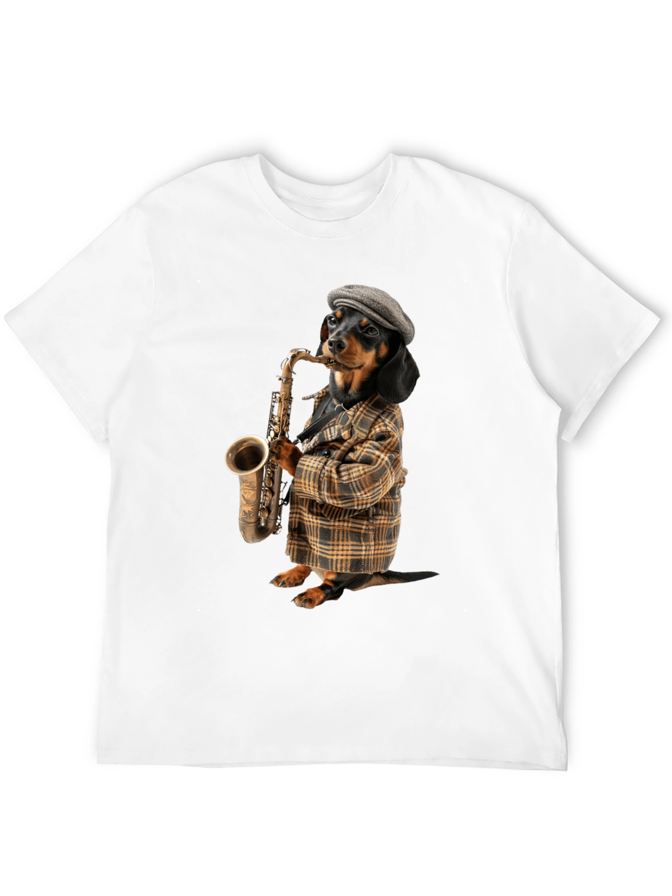 Saxophone Dachshund T-Shirt – Stylish Music Dog Lover Tee
