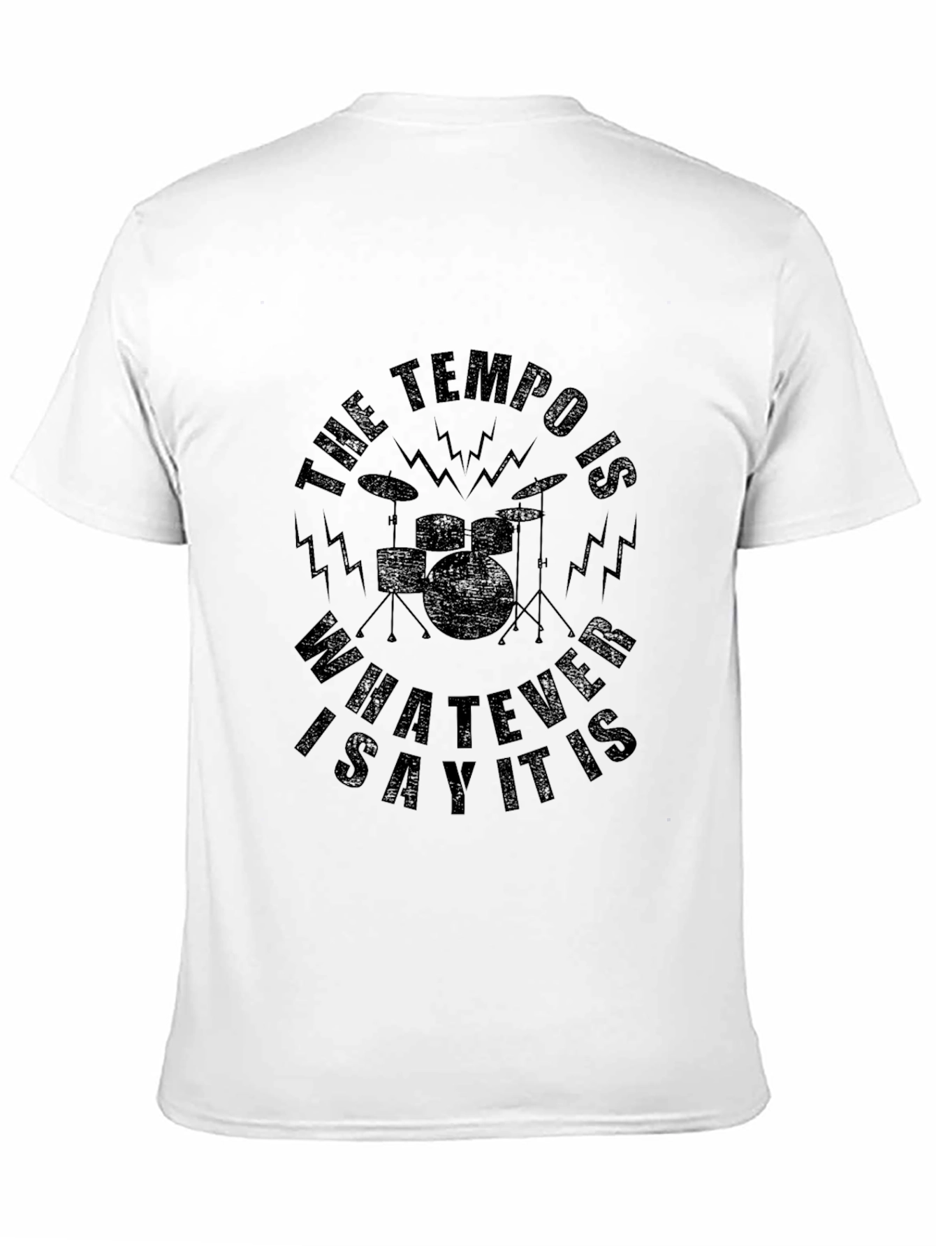 Tempo Drummer Graphic Tee - Black Cotton T-Shirt