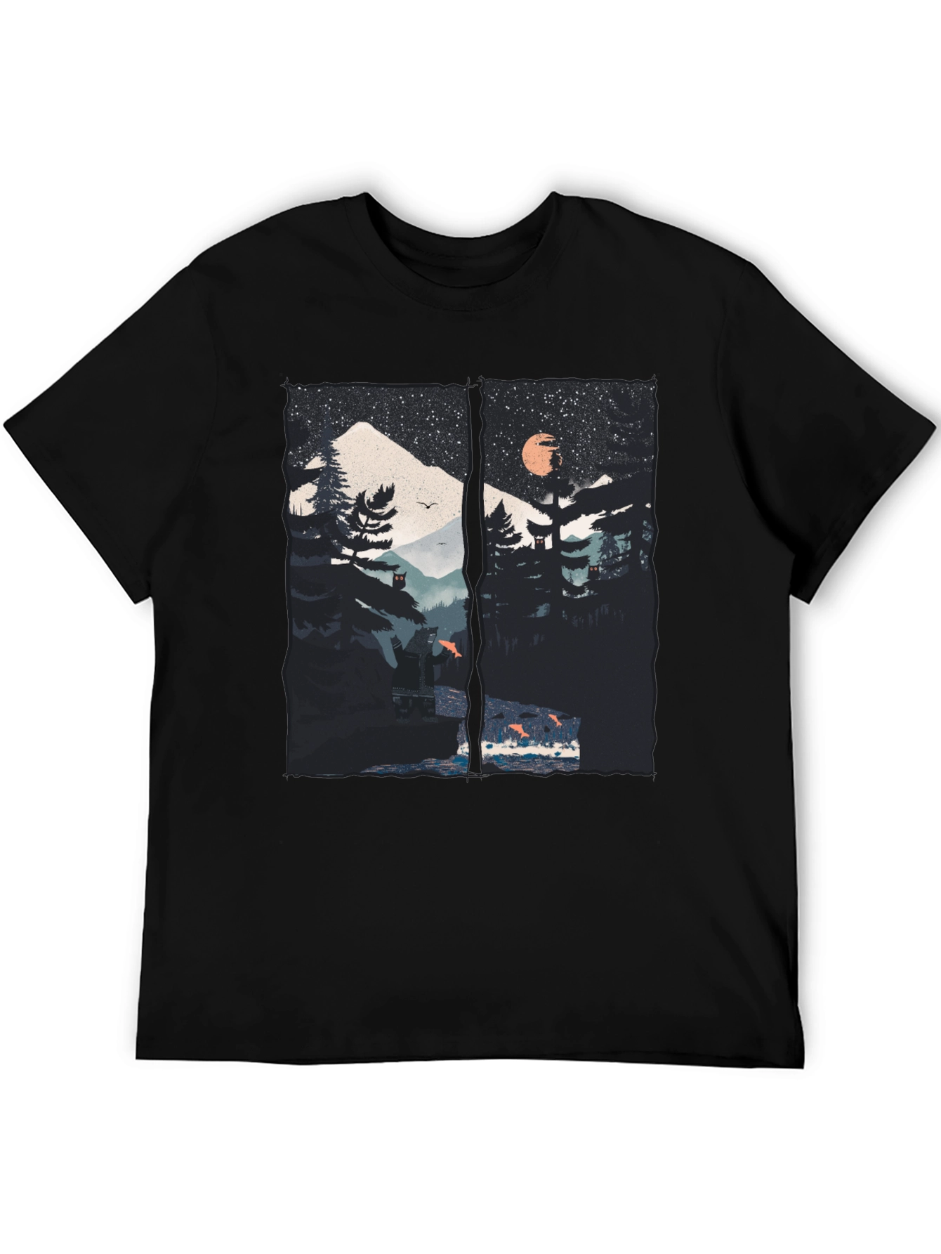 Scenic Mountain Print Mens T-Shirt