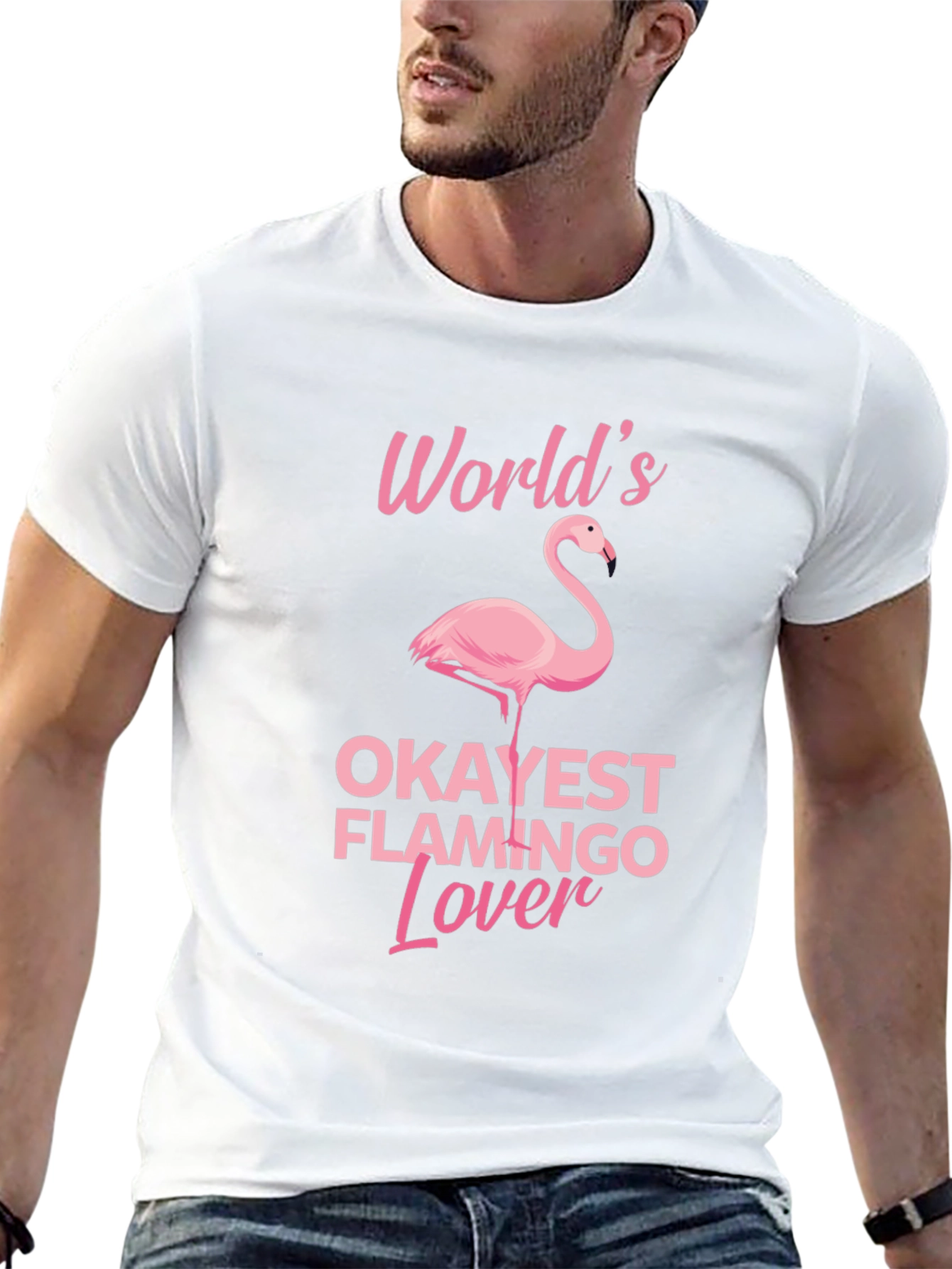 Okayest Flamingo Lover - Black T-Shirt