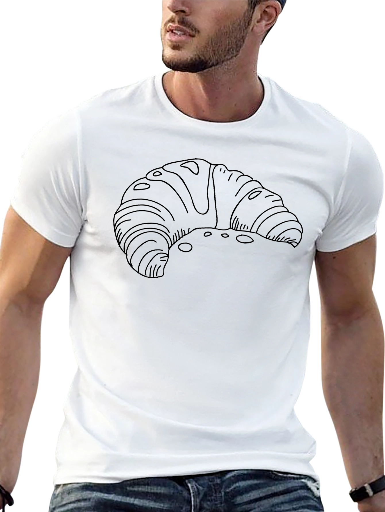 Croissant T-Shirt - Black Casual Style