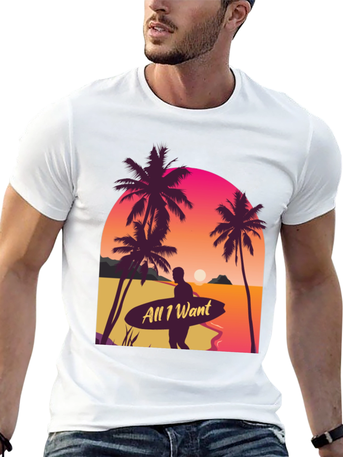 All I Want Surf T-Shirt - Beach Sunset