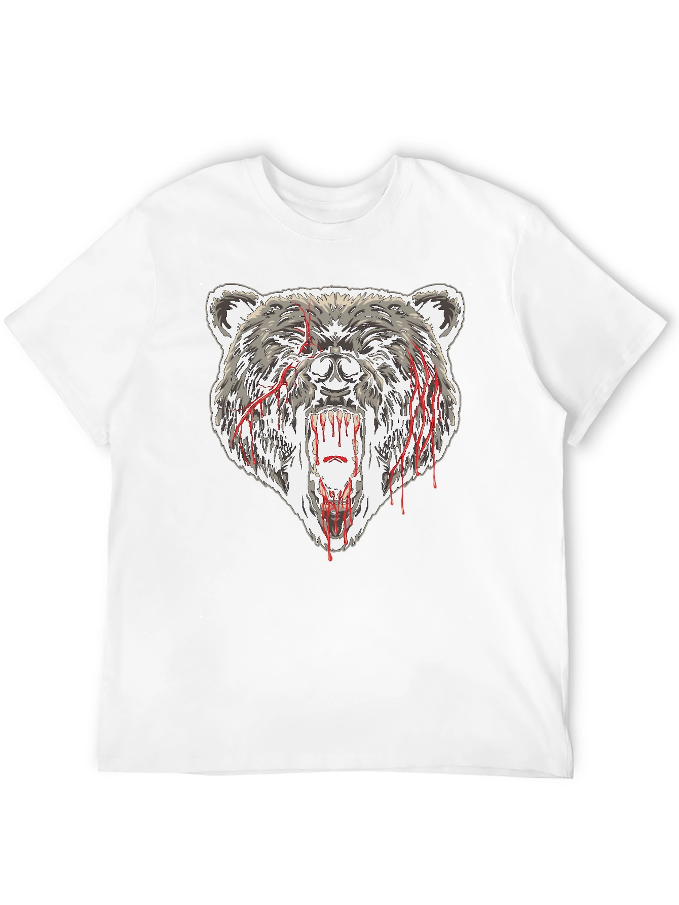 Bear Graphic Tee - Black Cotton T-Shirt