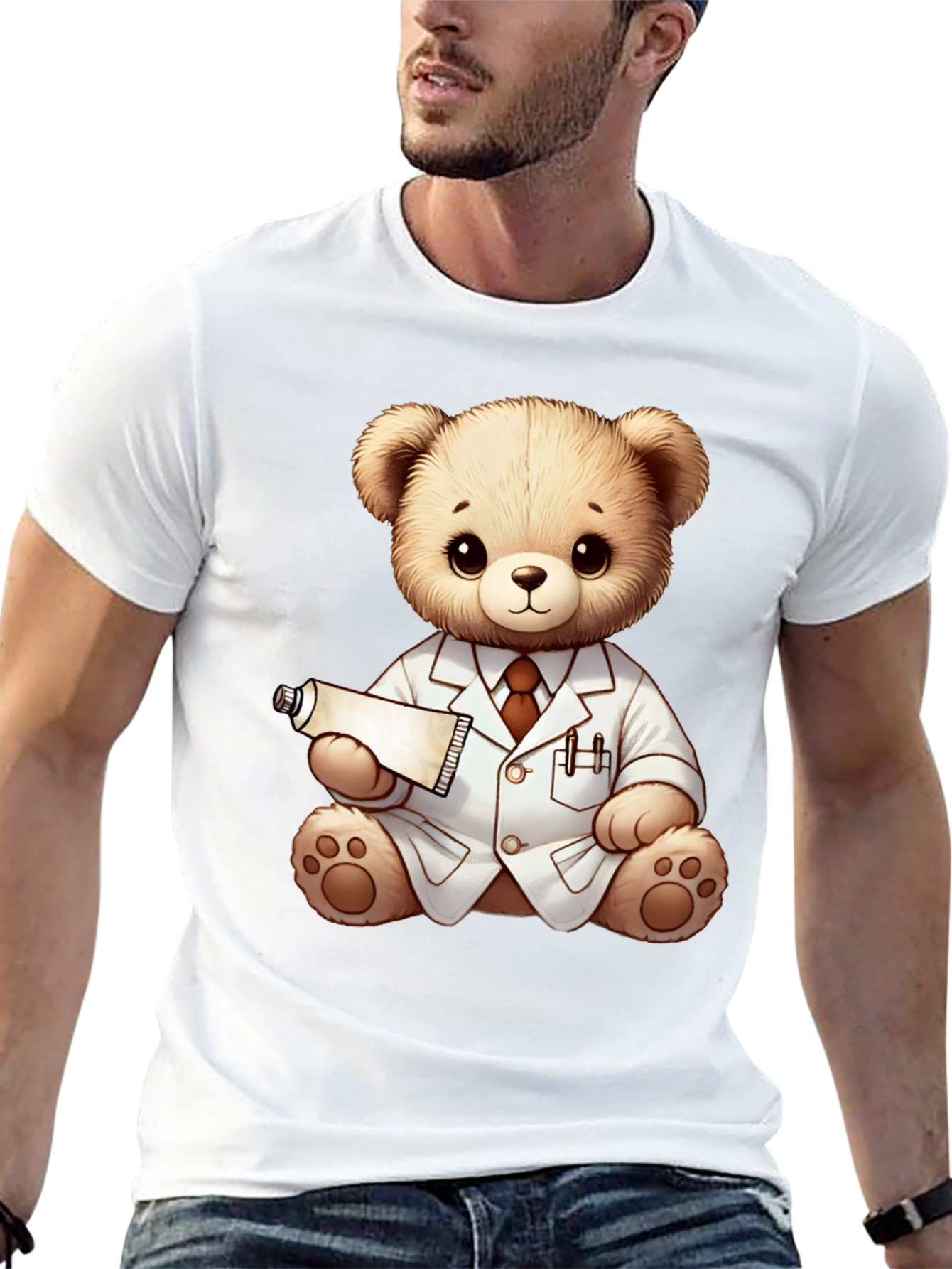 Teddy Bear Doctor Black T-Shirt