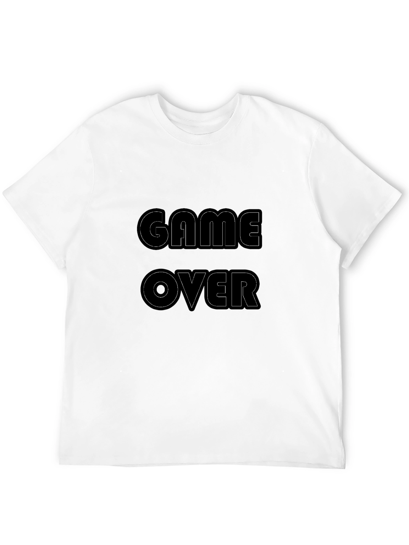 Game Over Graphic Print Black T-Shirt
