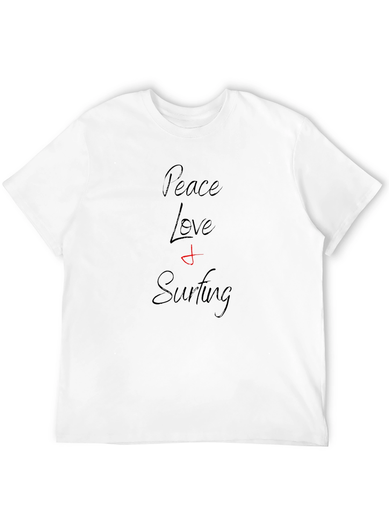 Peace Love Surfing Black T-Shirt