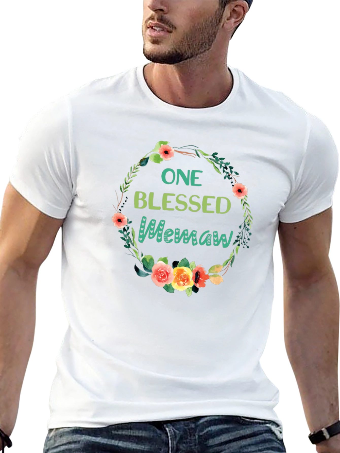 One Blessed Memaw T-Shirt Floral Design