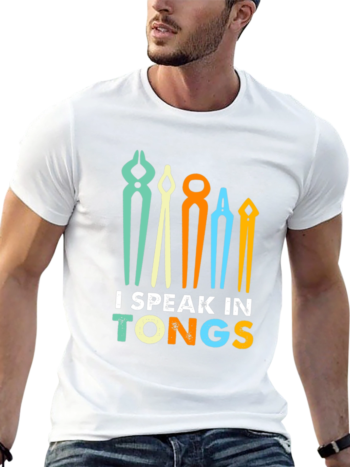 I Speak In Tongs Black T-Shirt