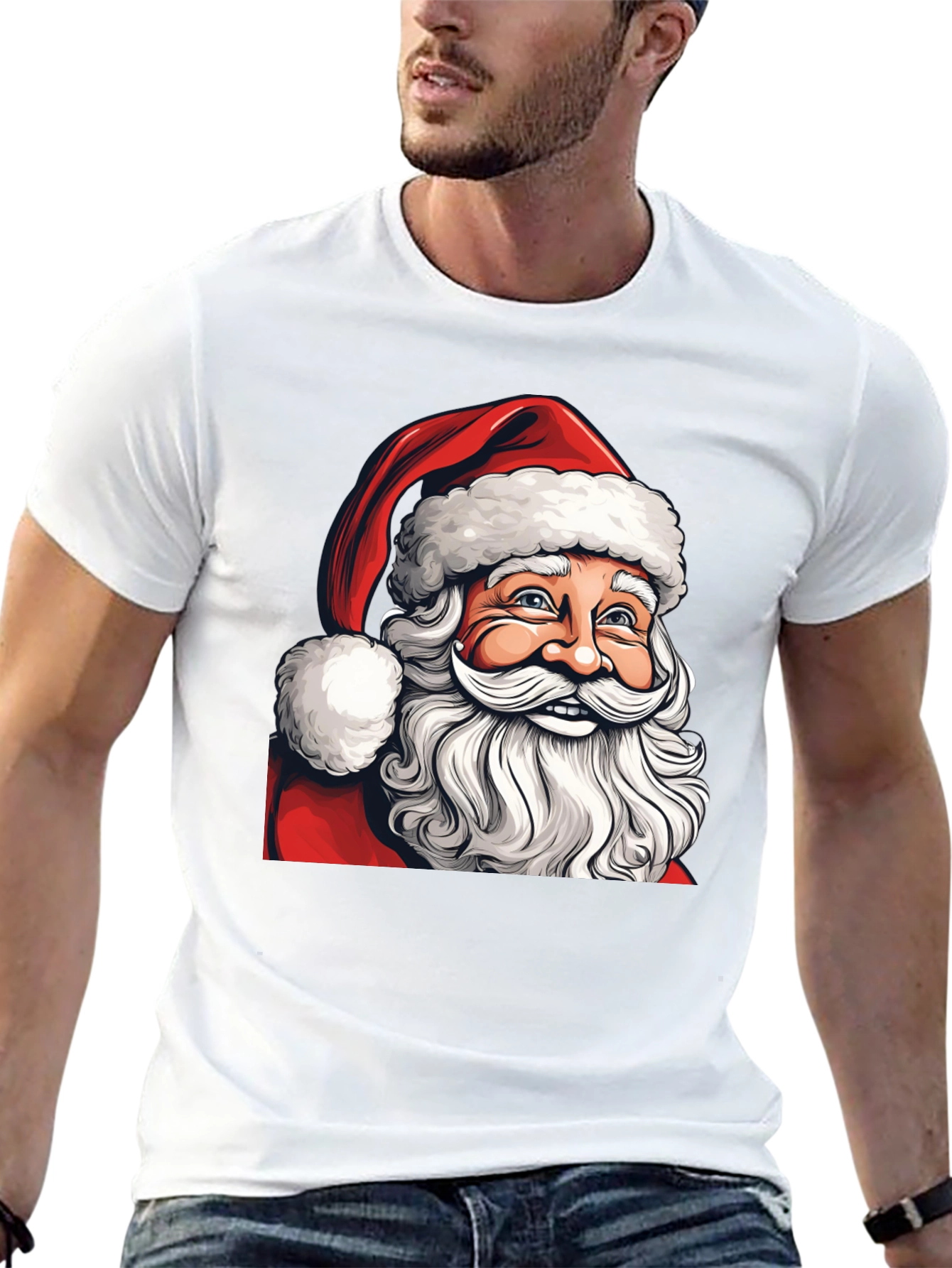 Festive Santa T-Shirt - Holiday Cheer!