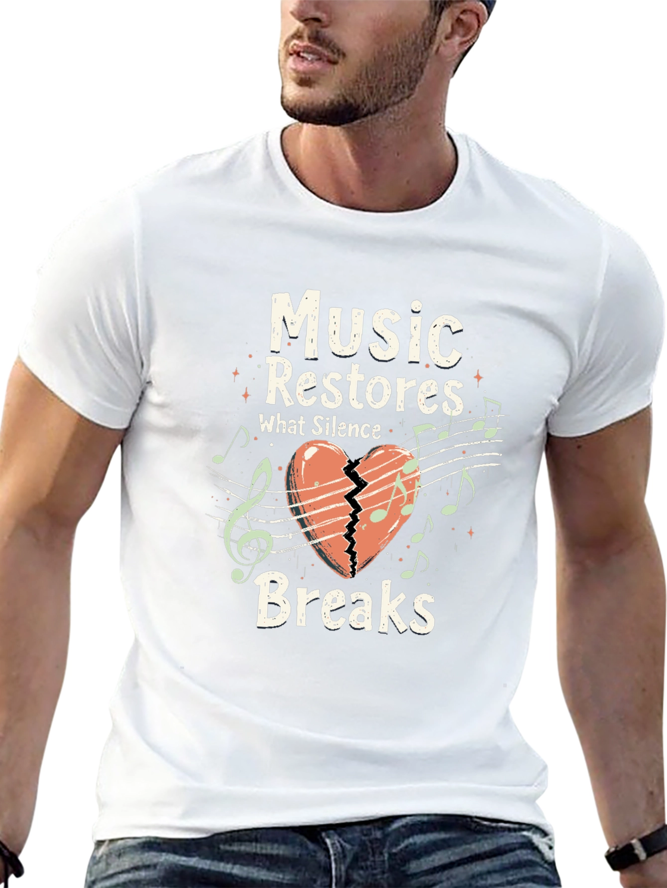 Music Restores What Silence Breaks Graphic T-Shirt